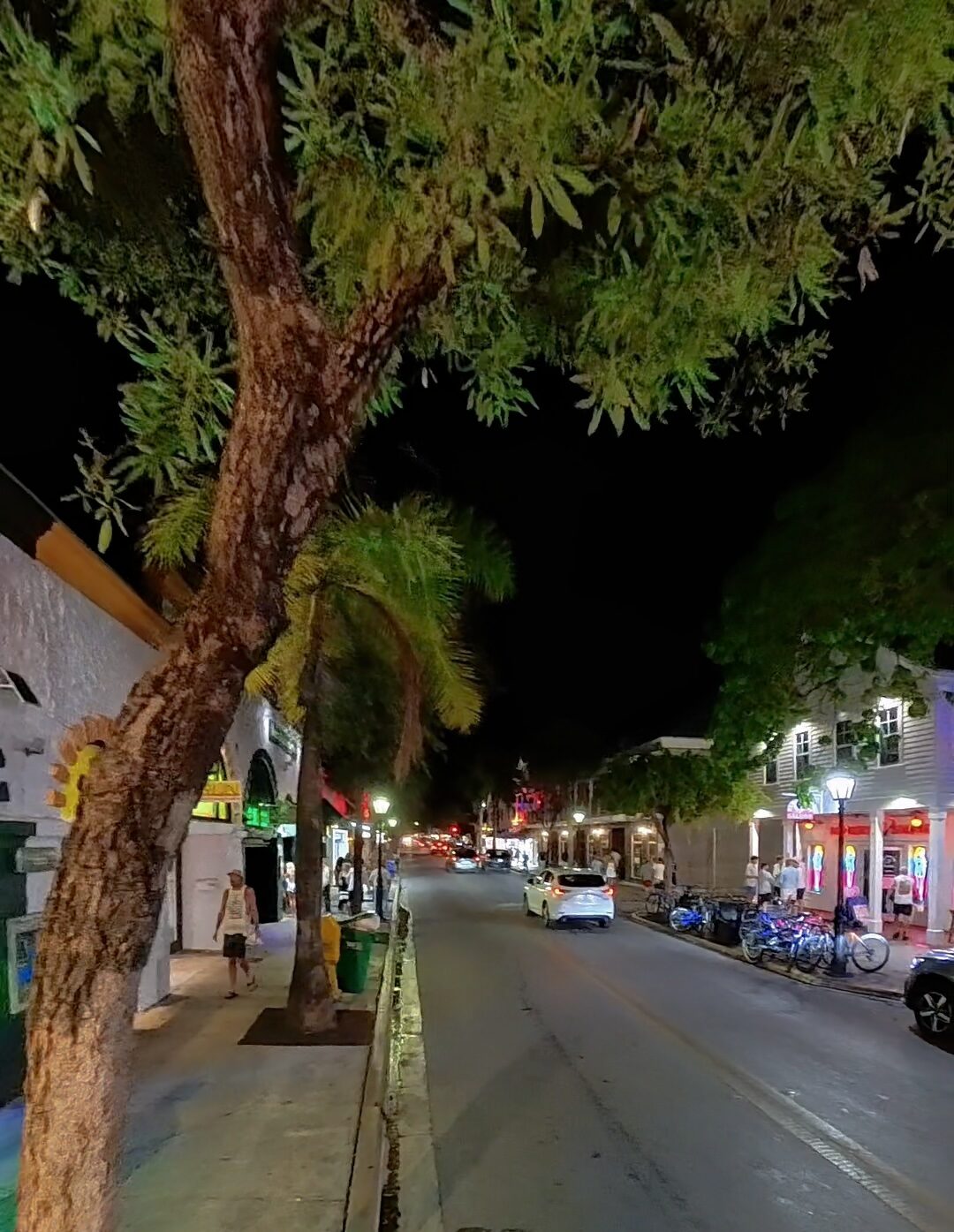 Duval Street at night after one day in Key West