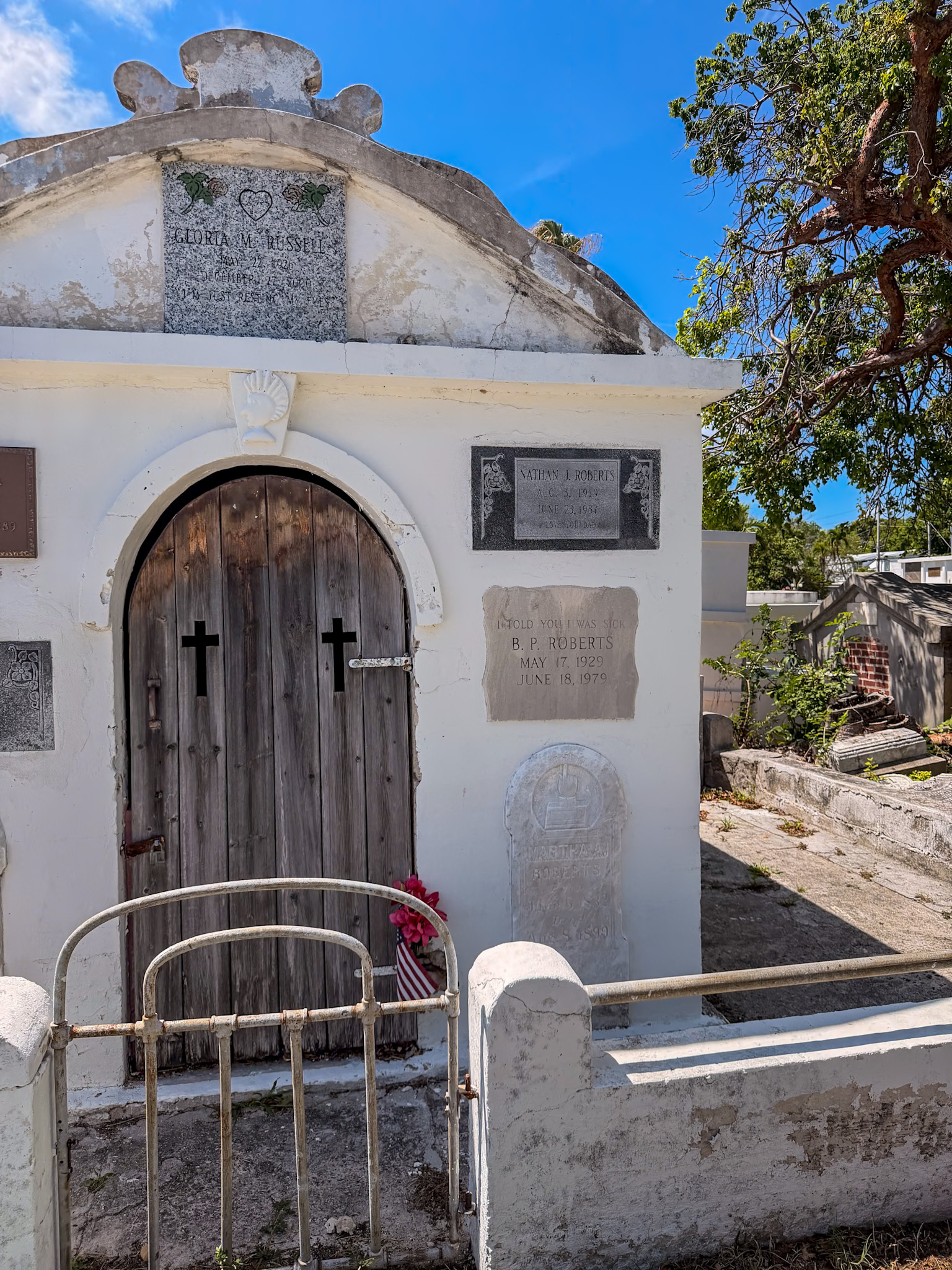 Historic graves and monuments at the Key West Cemetery