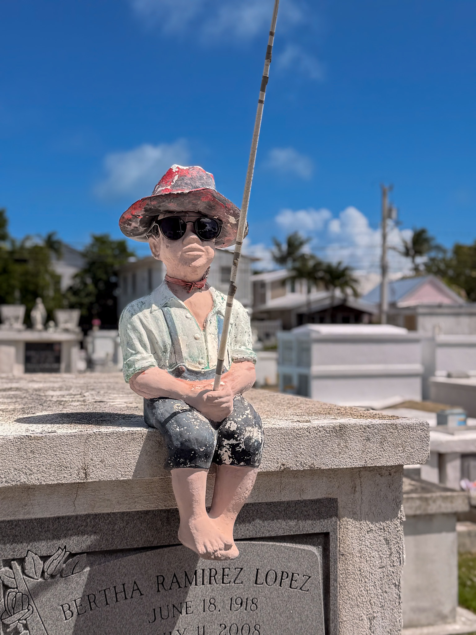 Key West Cemetery during one day in Key West