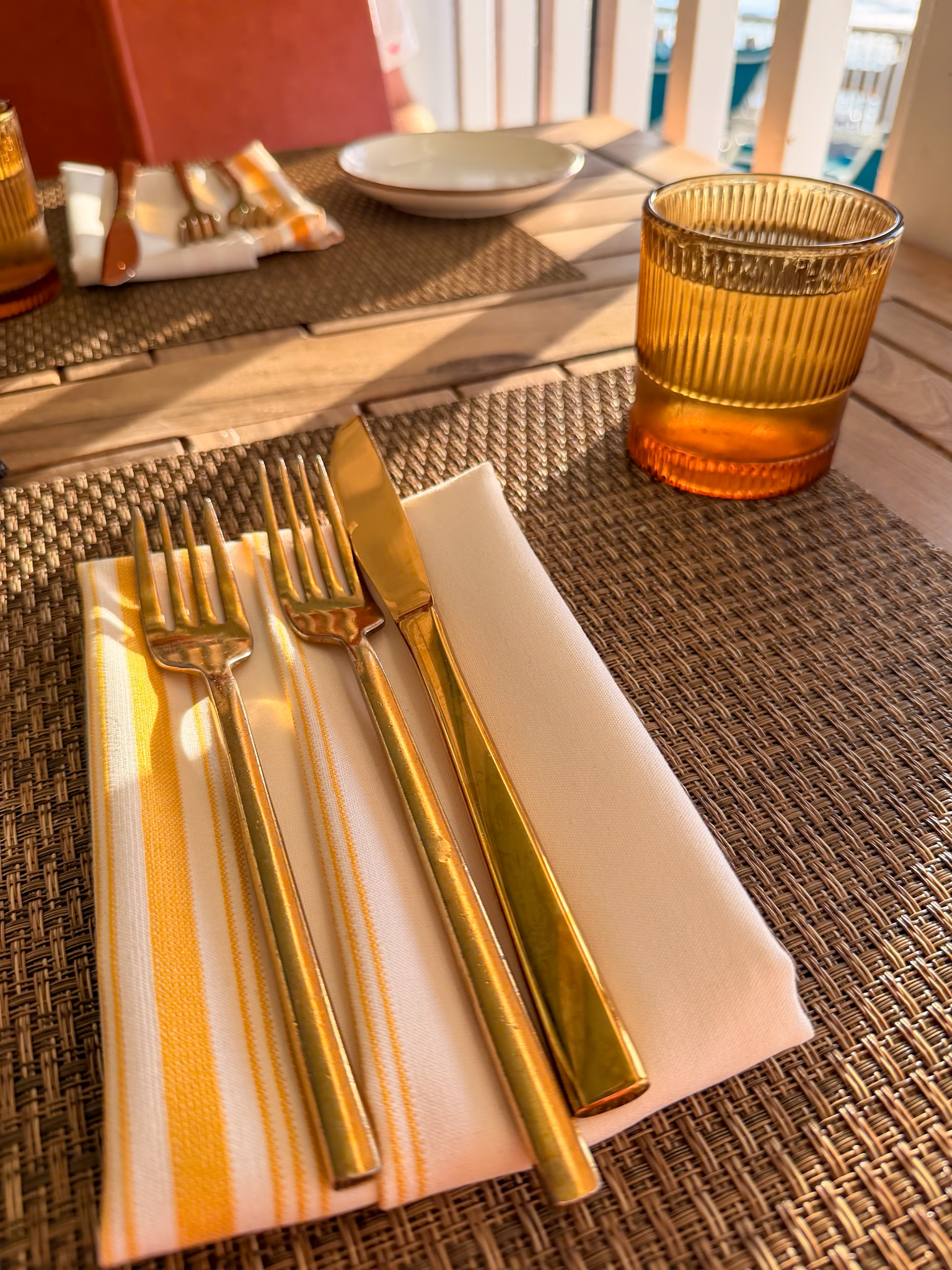 Dinner table setup at Hot Tin Roof Key West overlooking the water