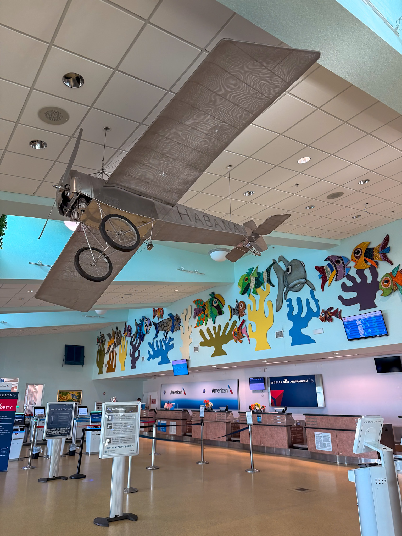 Key West airport departure area before flying home
