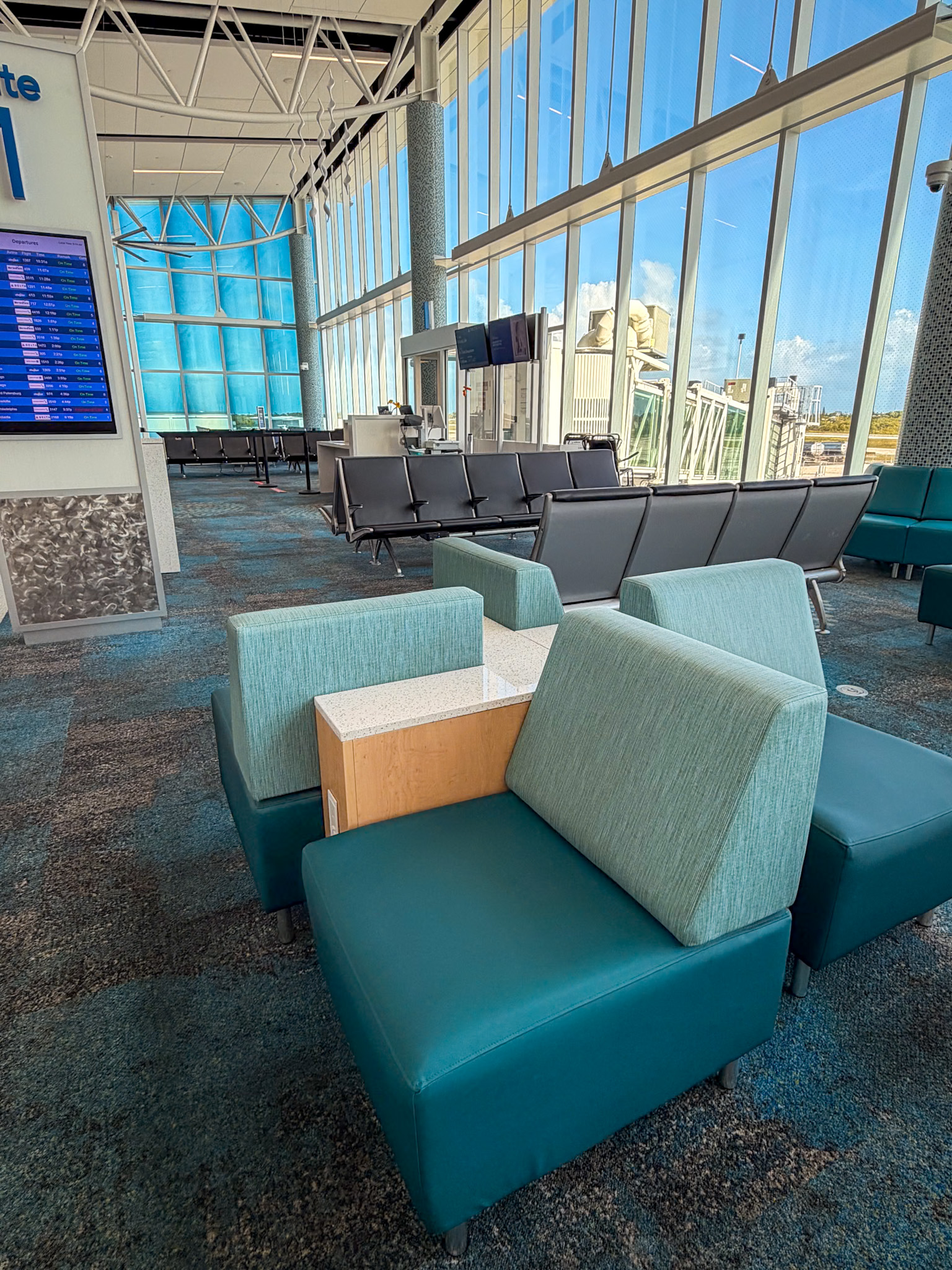 Key West airport departure area before flying home