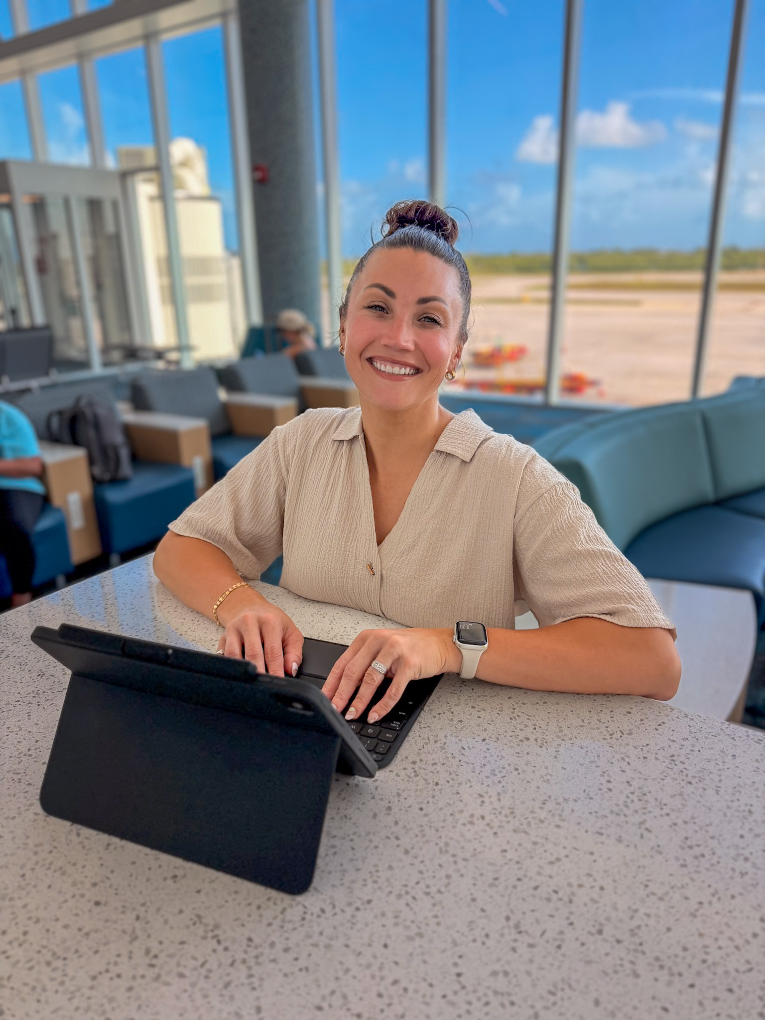 Key West airport departure area before flying home