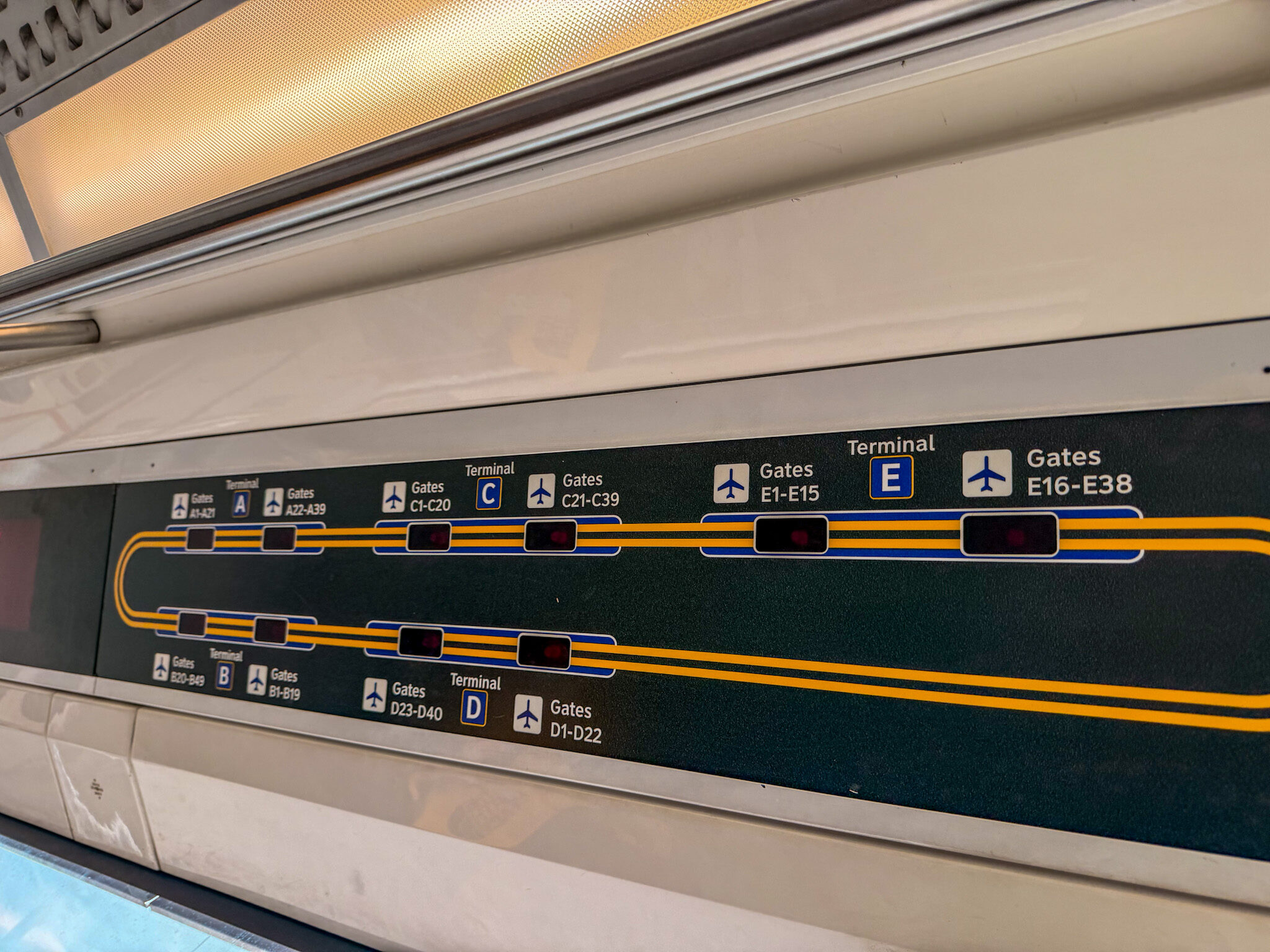 Dallas Fort Worth Airport Skylink signs during a tight connection