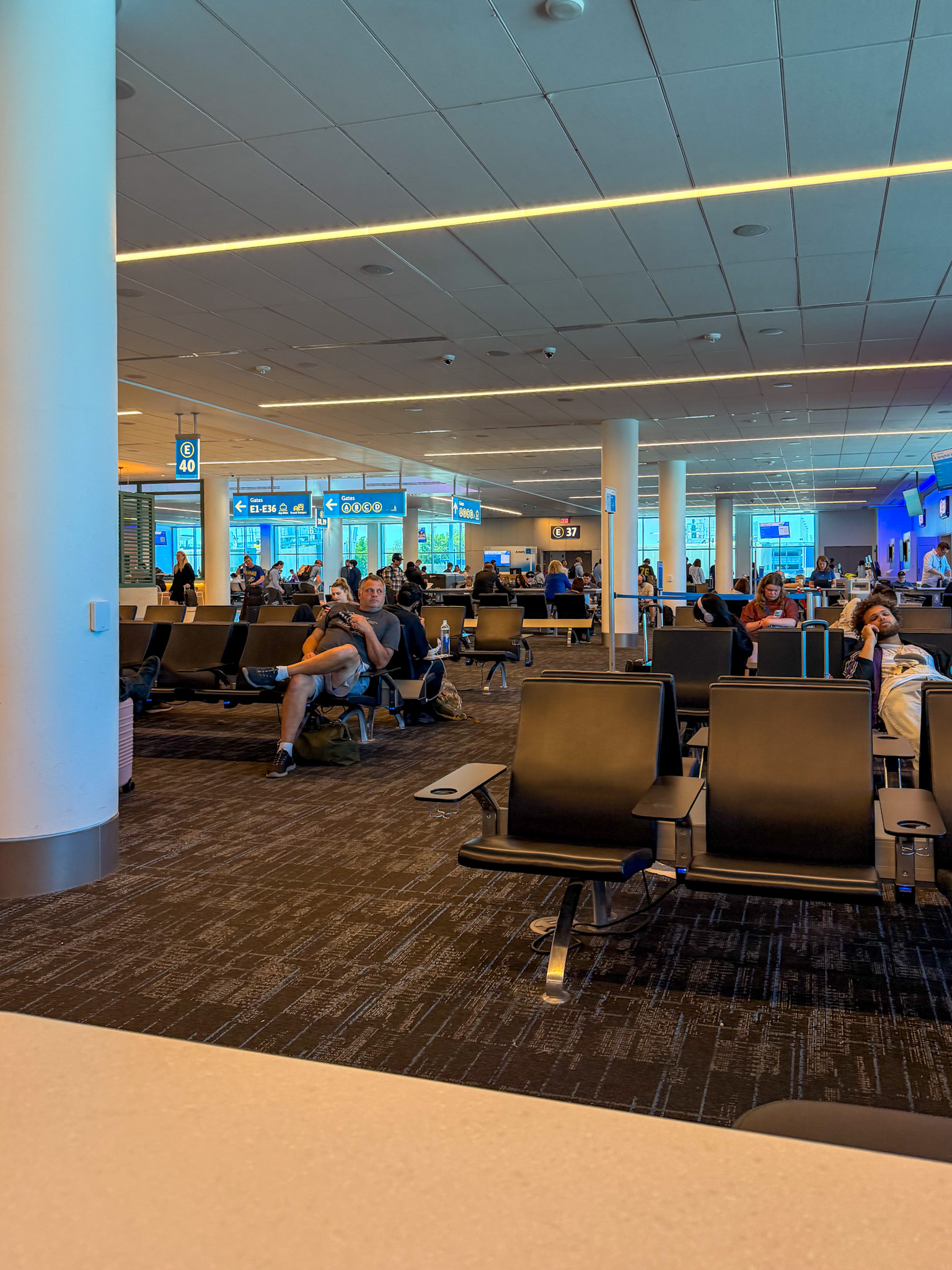 Terminal D at DFW Airport during my Dallas to Frankfurt connection