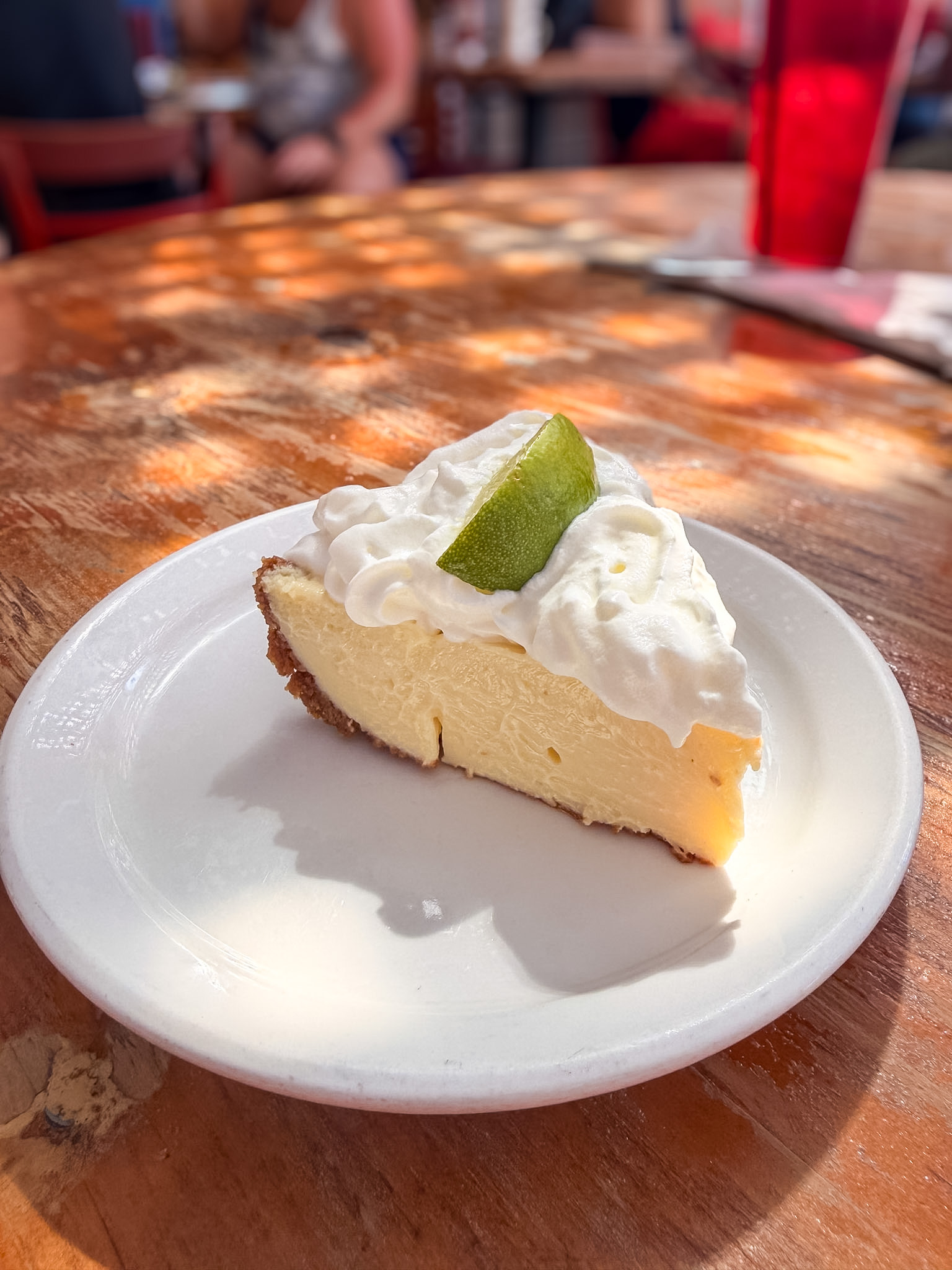 Best key lime pie in Key West from Pepe’s served as a traditional slice