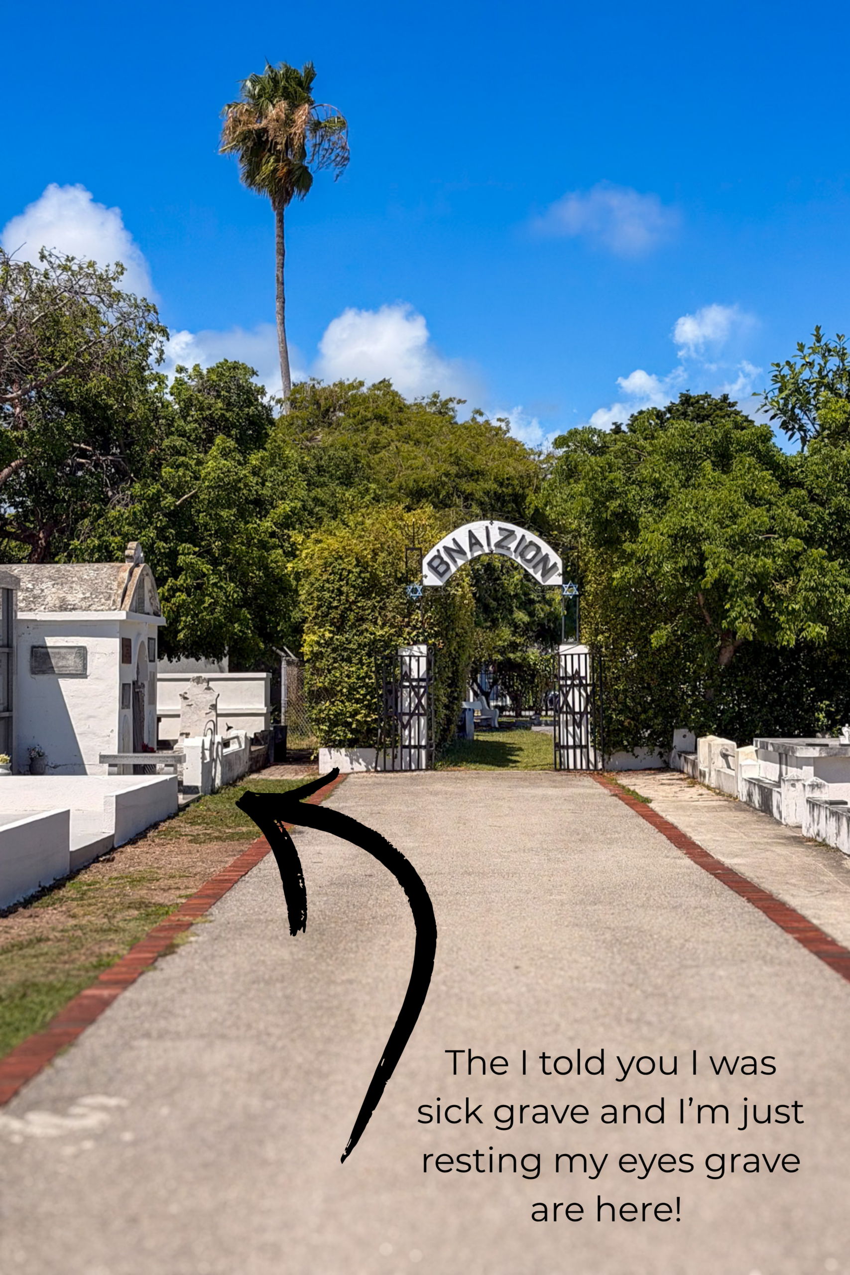 The Jewish Cemetery section inside the Key West Cemetery