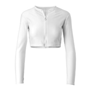 Cropped Rash Guard Long Sleeve Zip