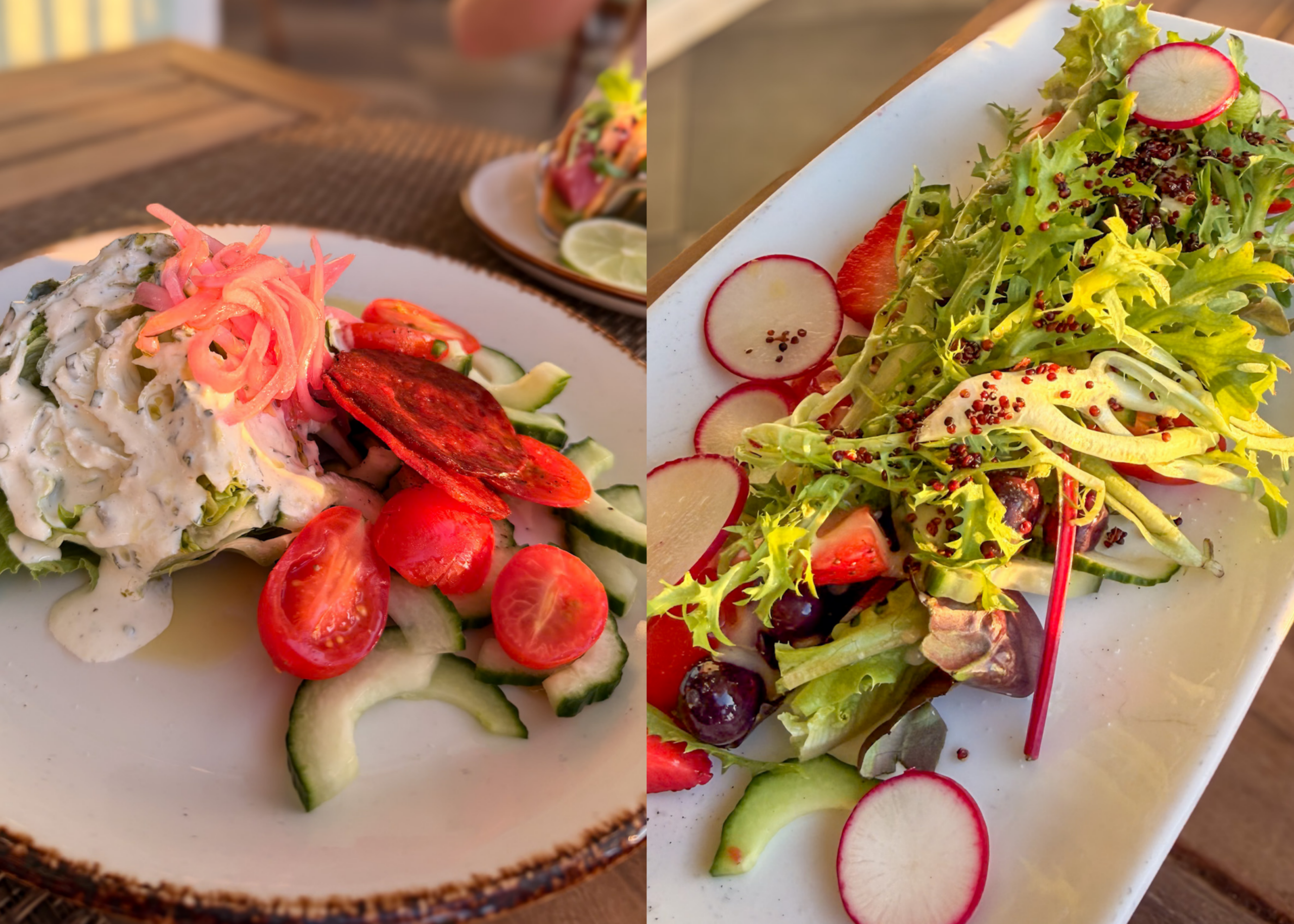 Dinner Salad Hot Tin Roof Key West overlooking the water
