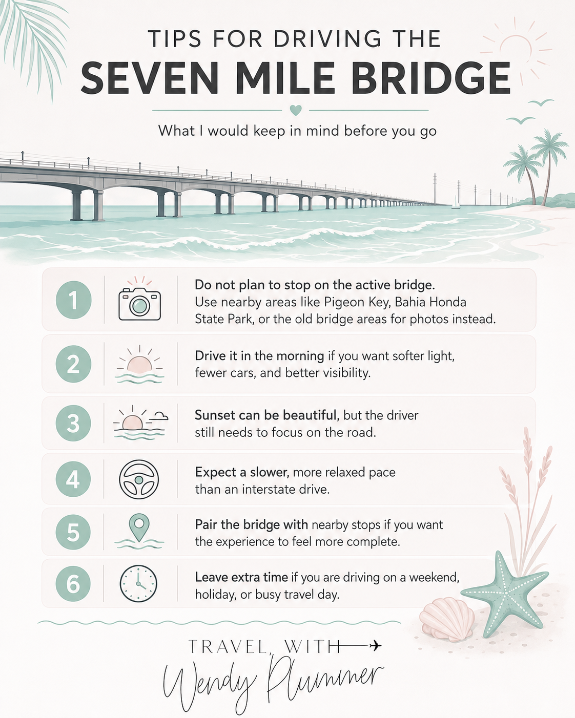 Seven Mile Bridge stop near Marathon on the drive to Key West