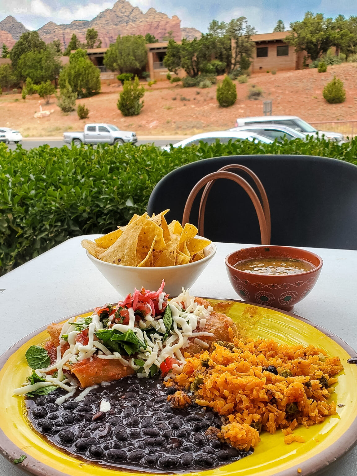 Red rock patio dining featured in a guide to the best restaurants in Sedona
