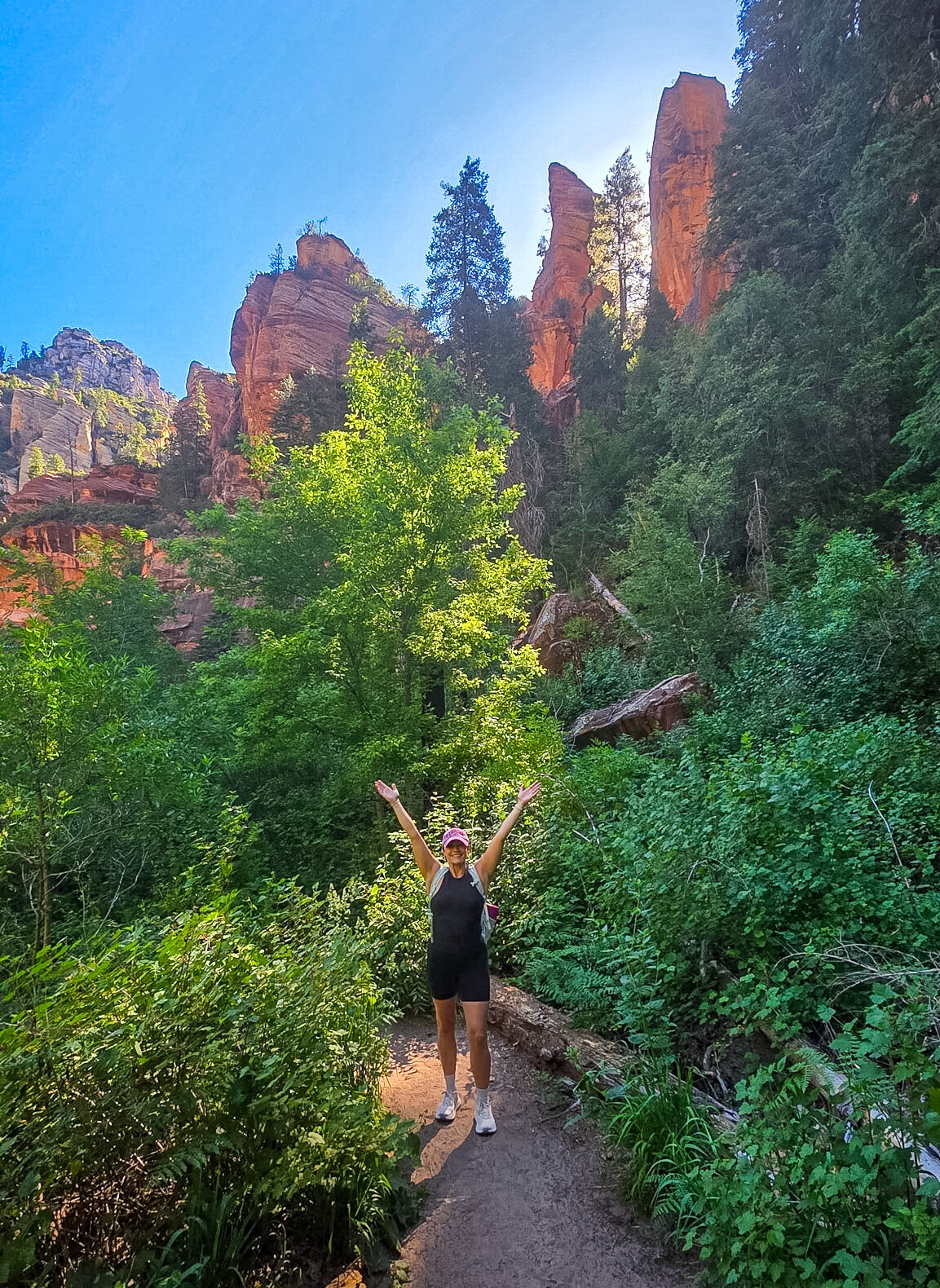 Narrow canyon beyond the maintained West Fork Trail Sedona route