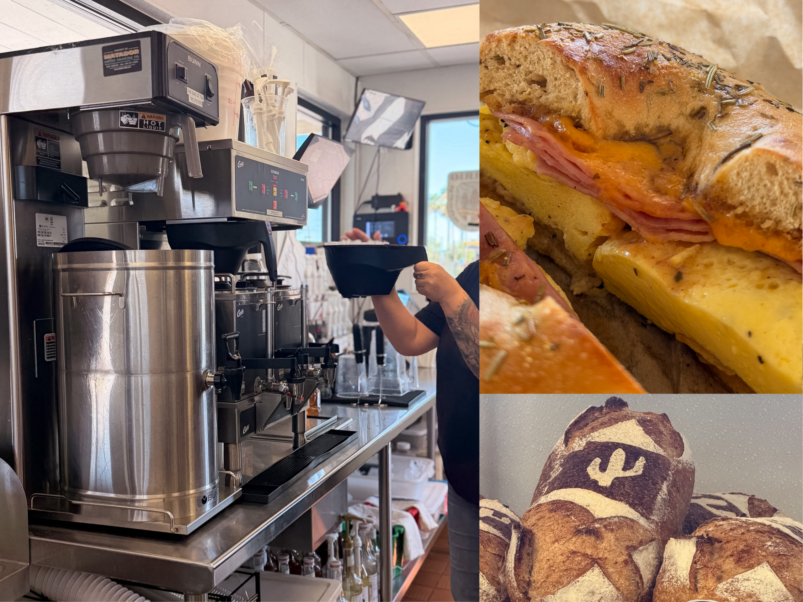 Outdoor tables and casual counter-service setup at Barrio Bagel & Slice in Gilbert