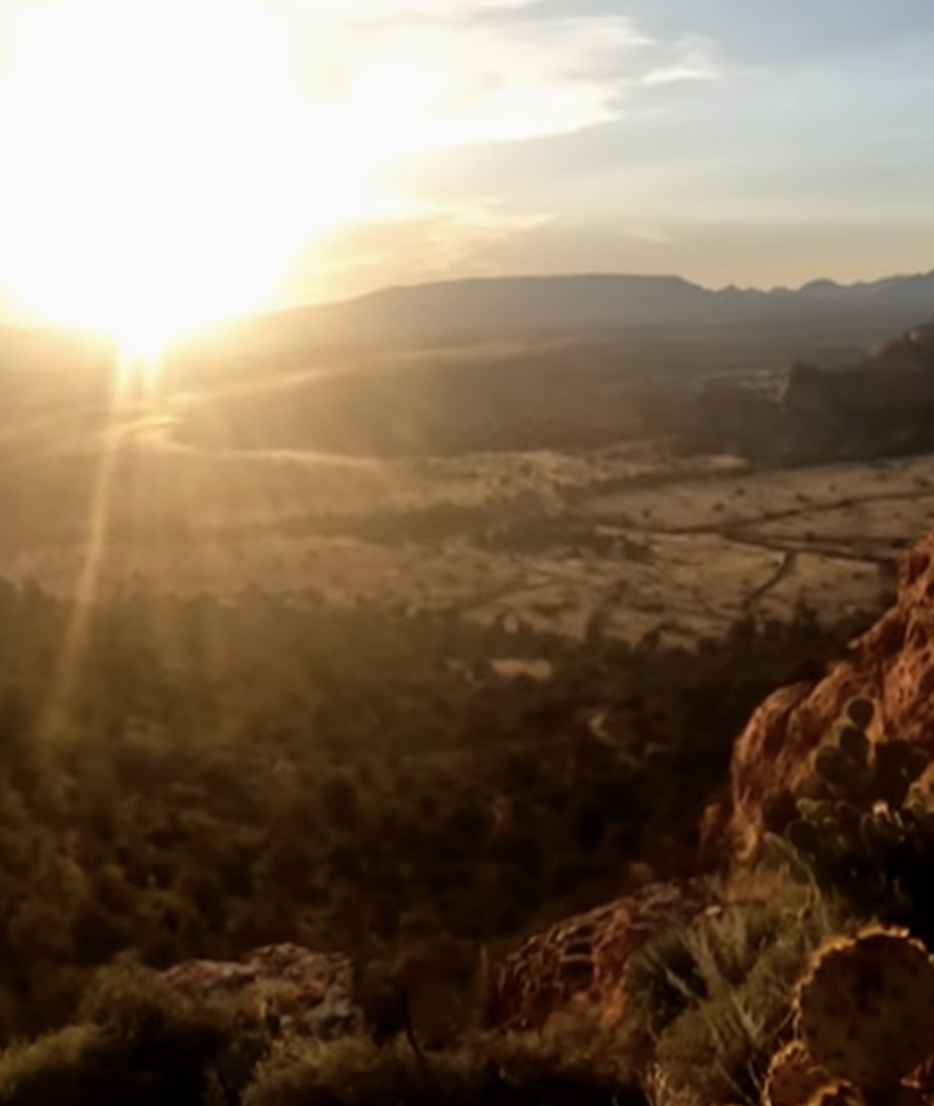 Evening light across the red rocks from one of the best sunset spots in Sedona