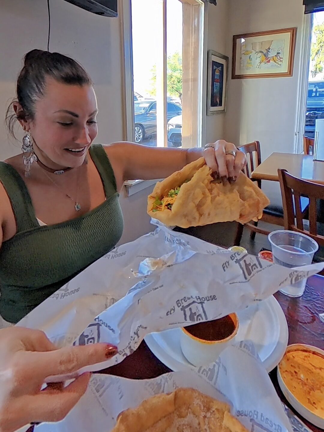 Fry Bread House review featuring an Ultimate Taco Fry Bread with birria in Phoenix