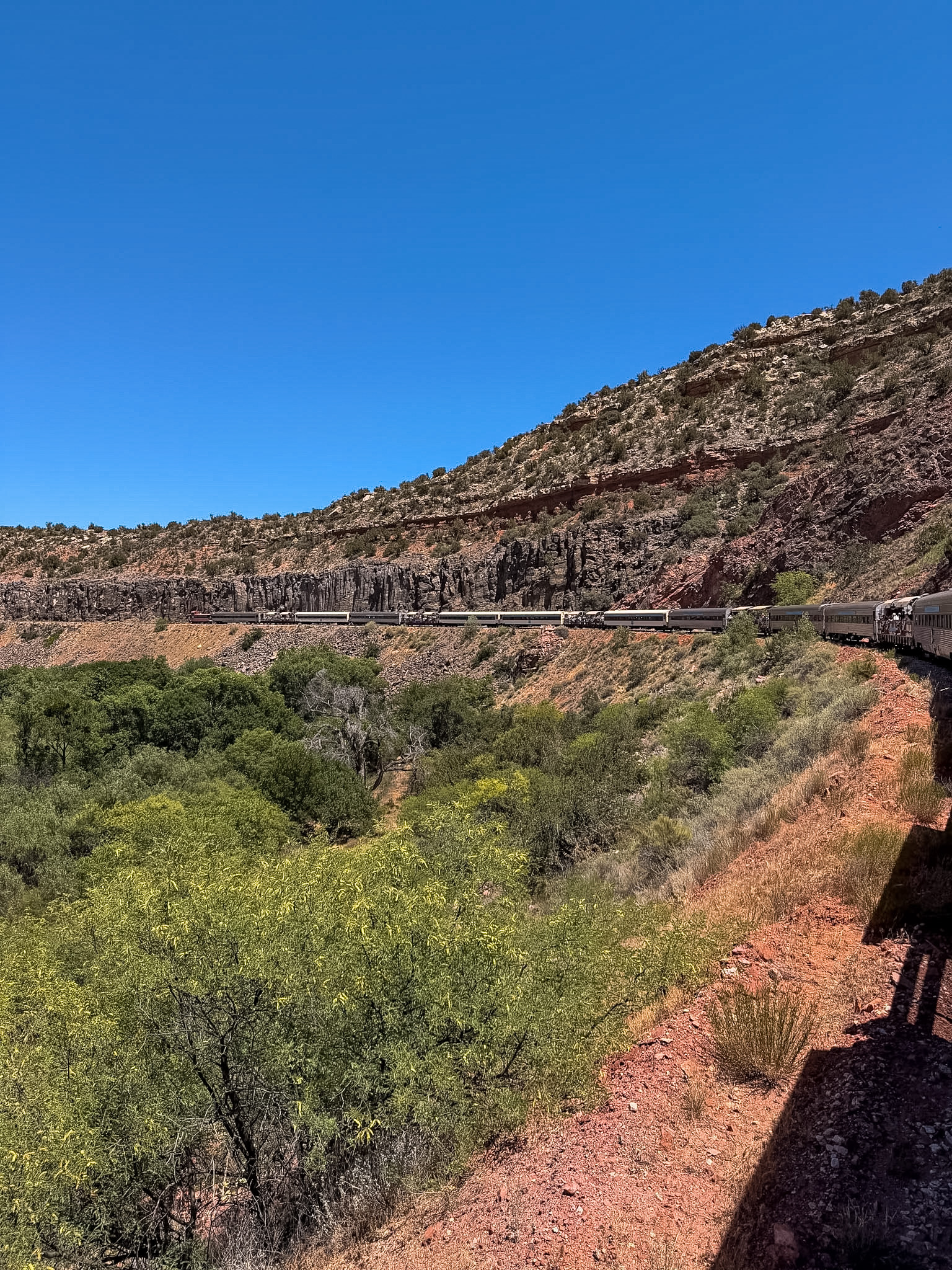 Verde Canyon Railroad ride near Sedona with canyon views from the open-air car