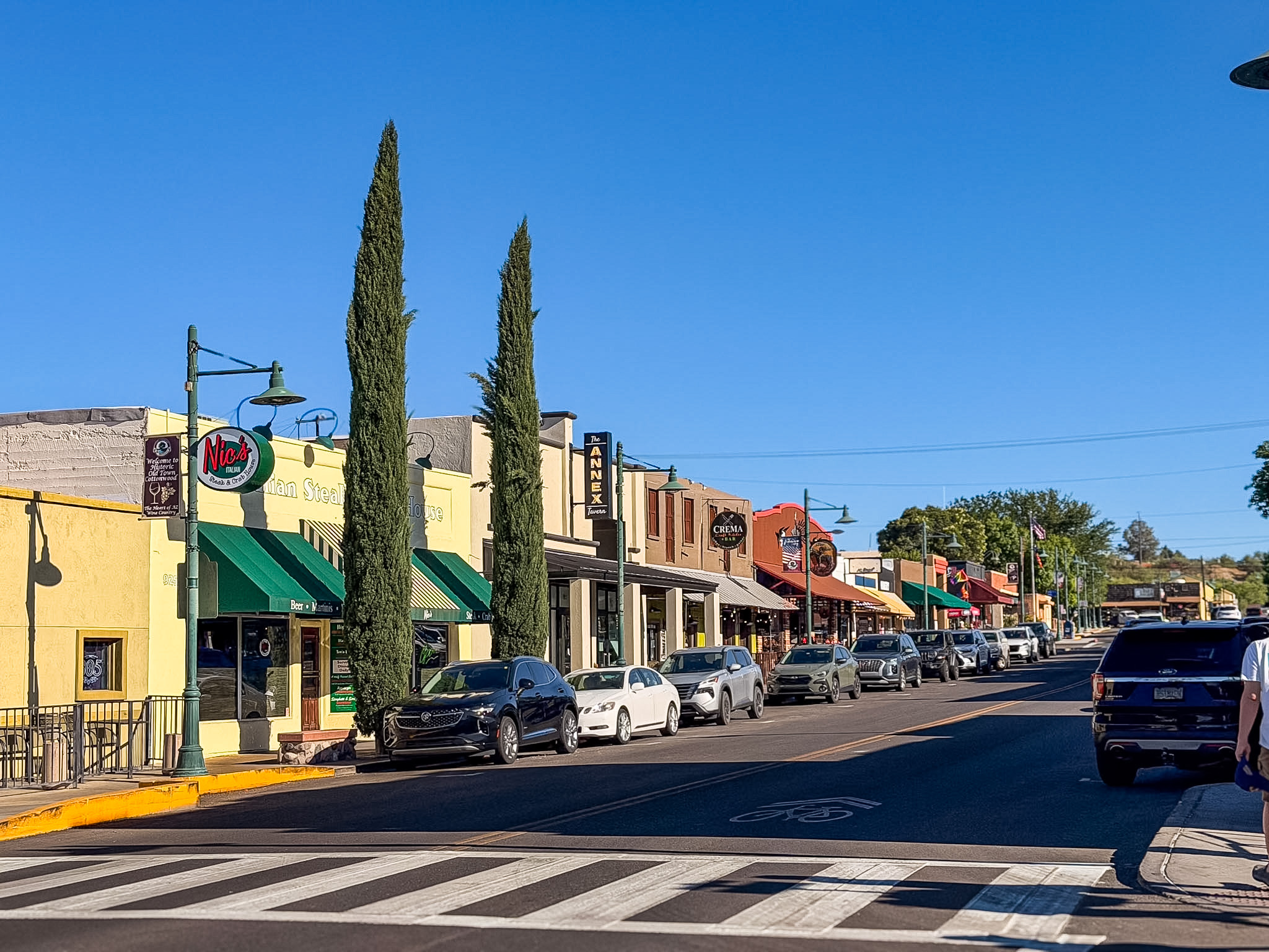 Downtown Cottonwood shops during an easy day trip from Sedona