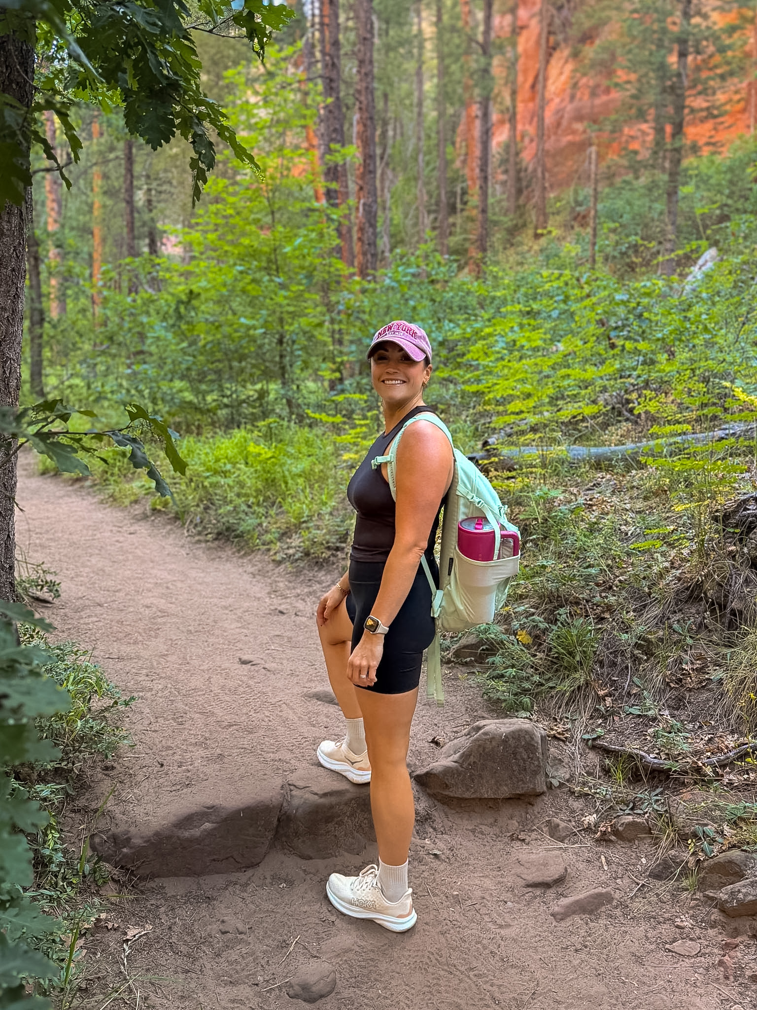 Call of the Canyon parking area for West Fork Trail Sedona early in the morning