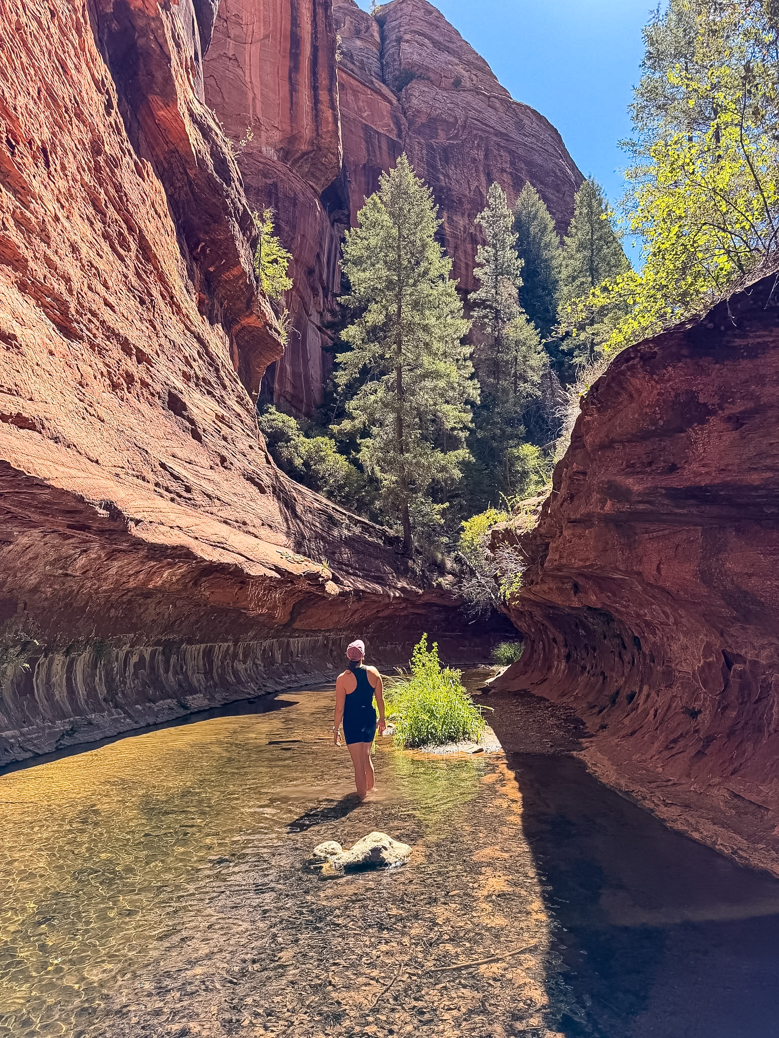 Narrow canyon beyond the maintained West Fork Trail Sedona route