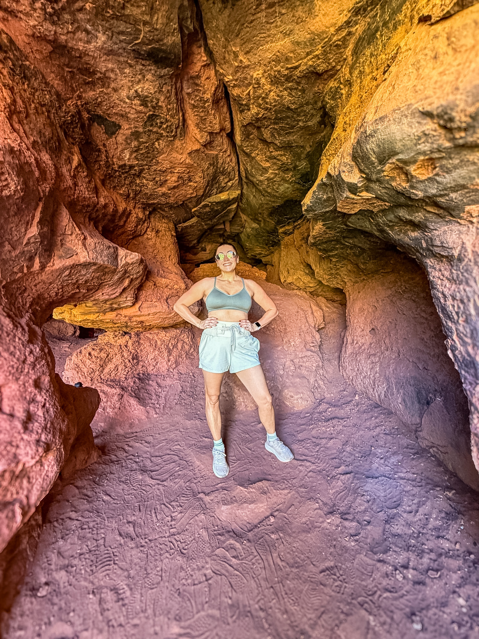 View through the peek holes inside Raven’s Cave Sedona