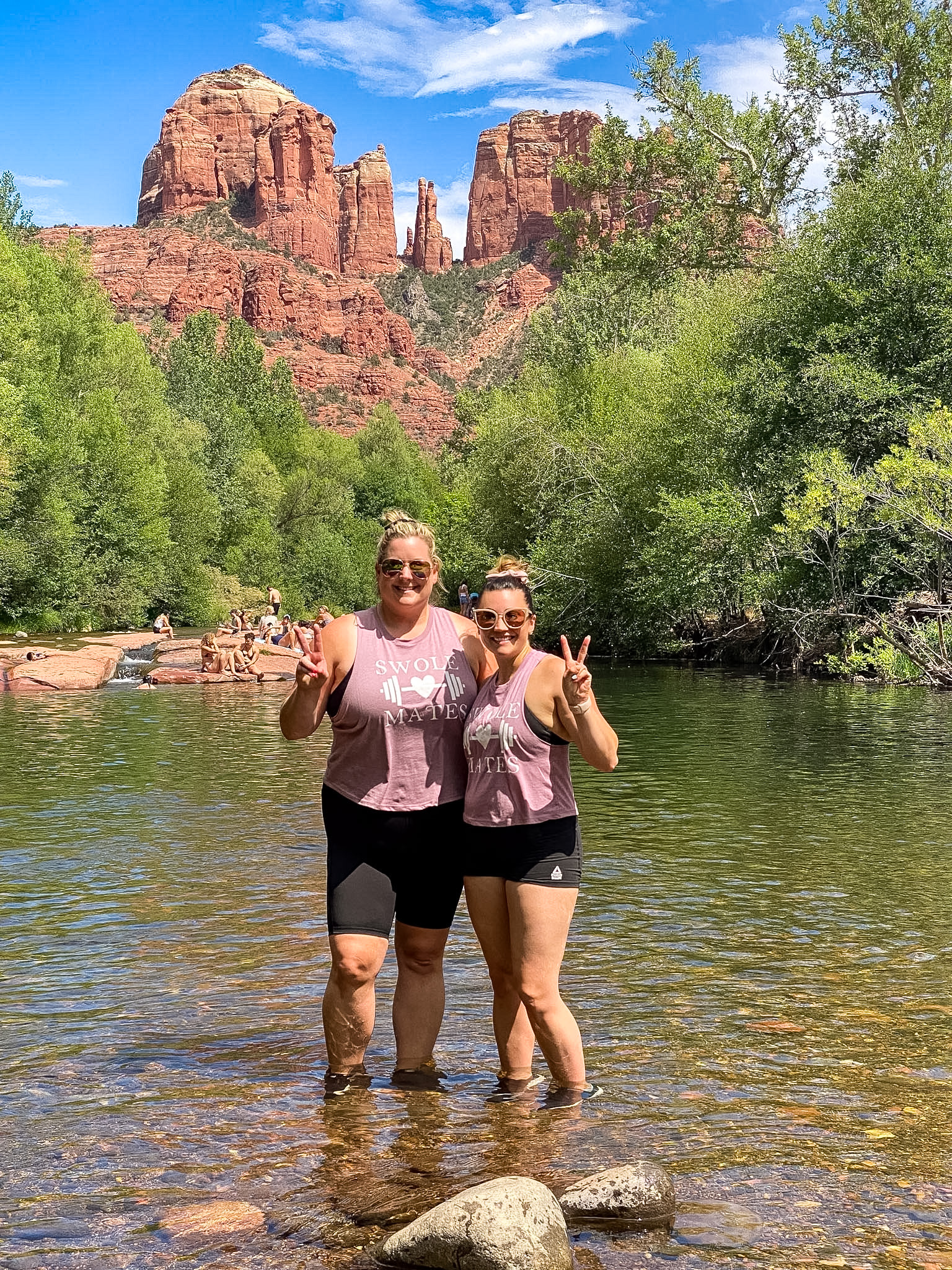 Cathedral Rock reflected in Oak Creek at one of the best photo spots in Sedona