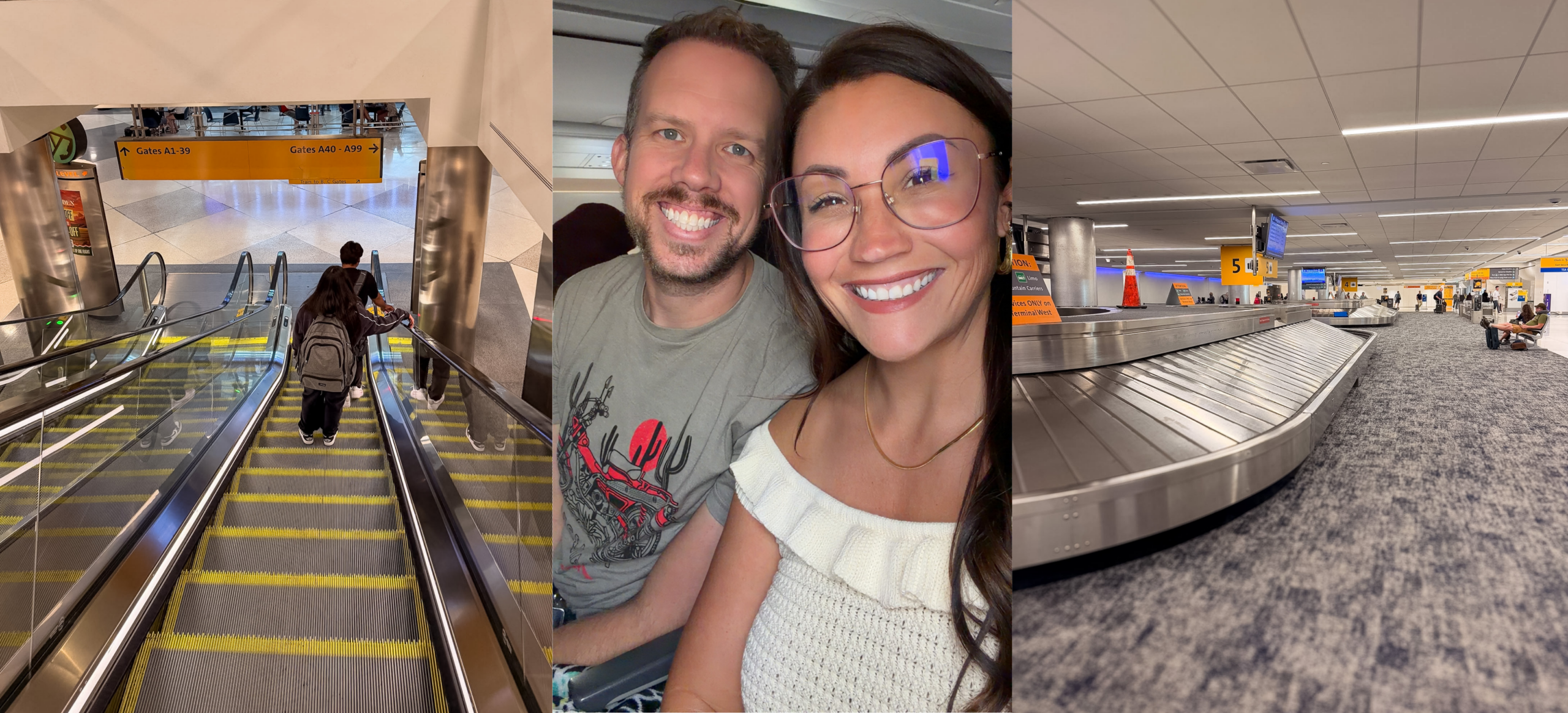 Denver Airport signs directing passengers through DEN