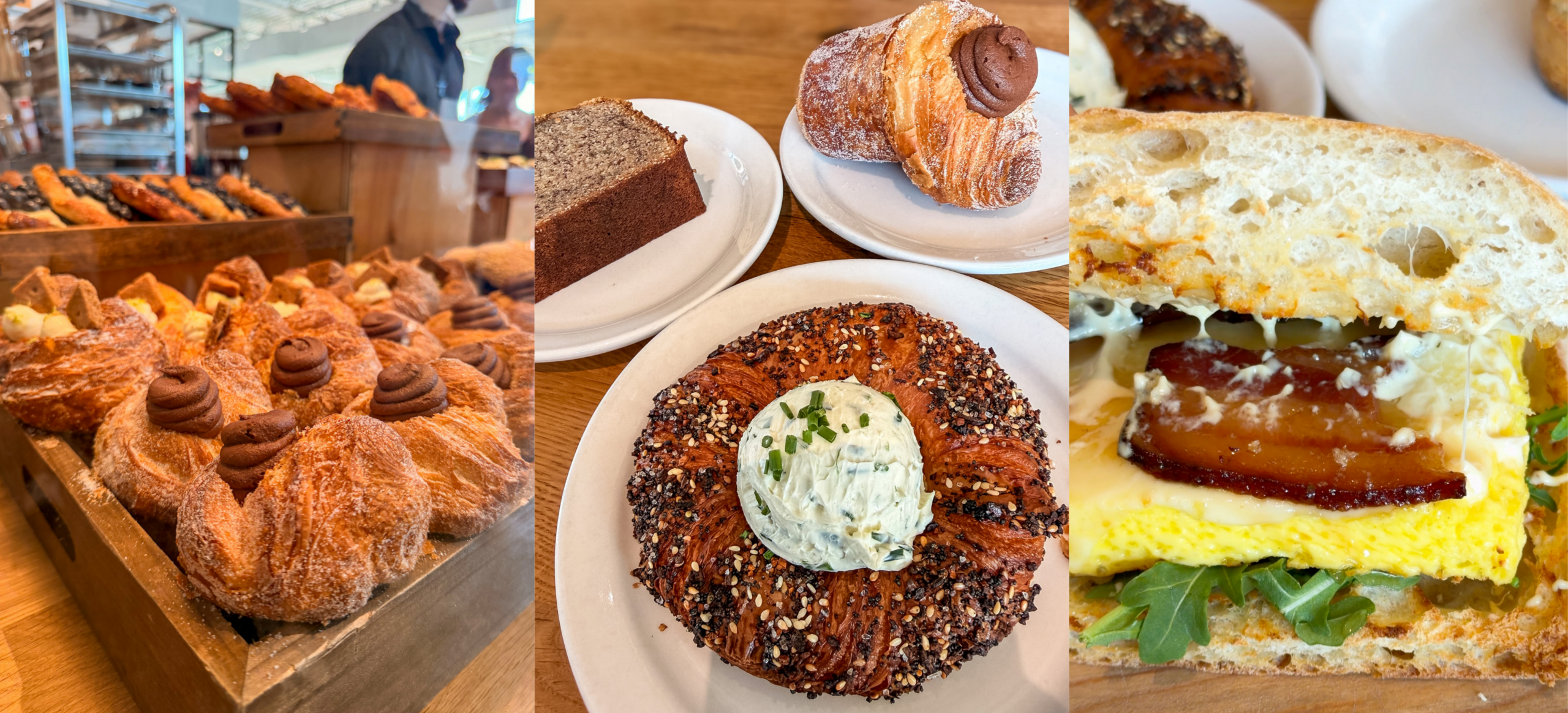 Breakfast spread with pastries and a sandwich at Fox in the Snow Dublin