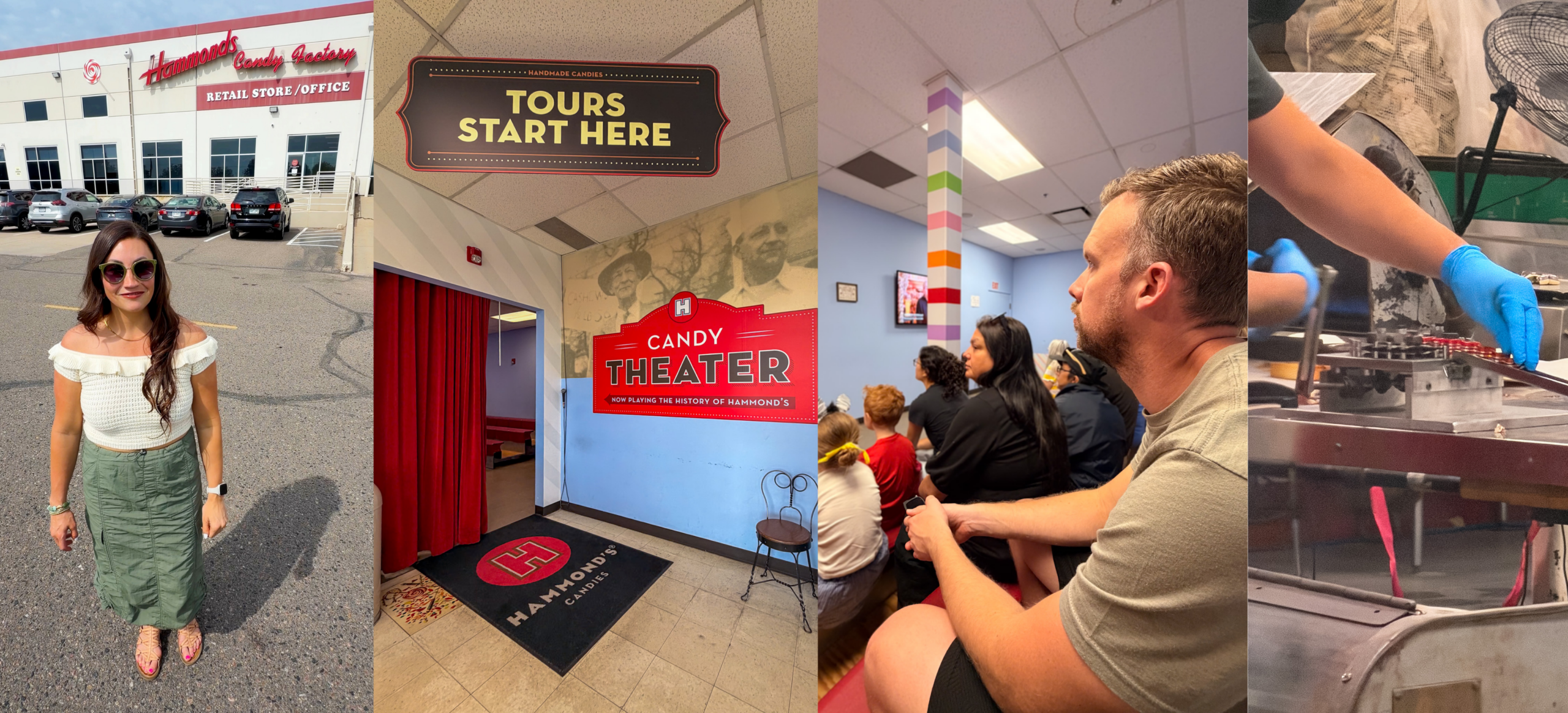Hammond’s Candies factory tour viewing area inside the Denver candy factory