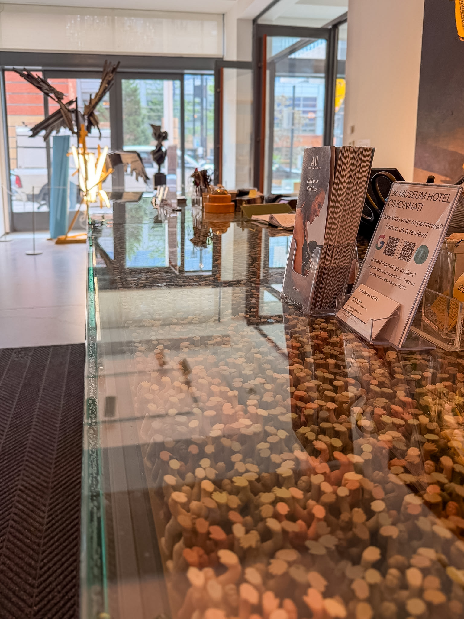 Interior of 21c Museum Hotel Cincinnati Review property in downtown Cincinnati