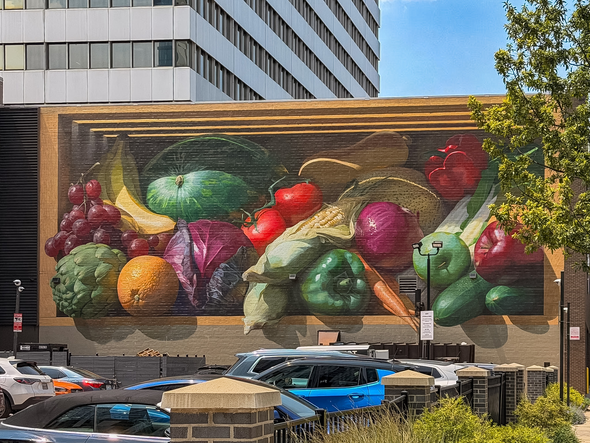 Best Cincinnati Murals featuring Jonathan Queen's Fresh Harvest mural on Vine Street