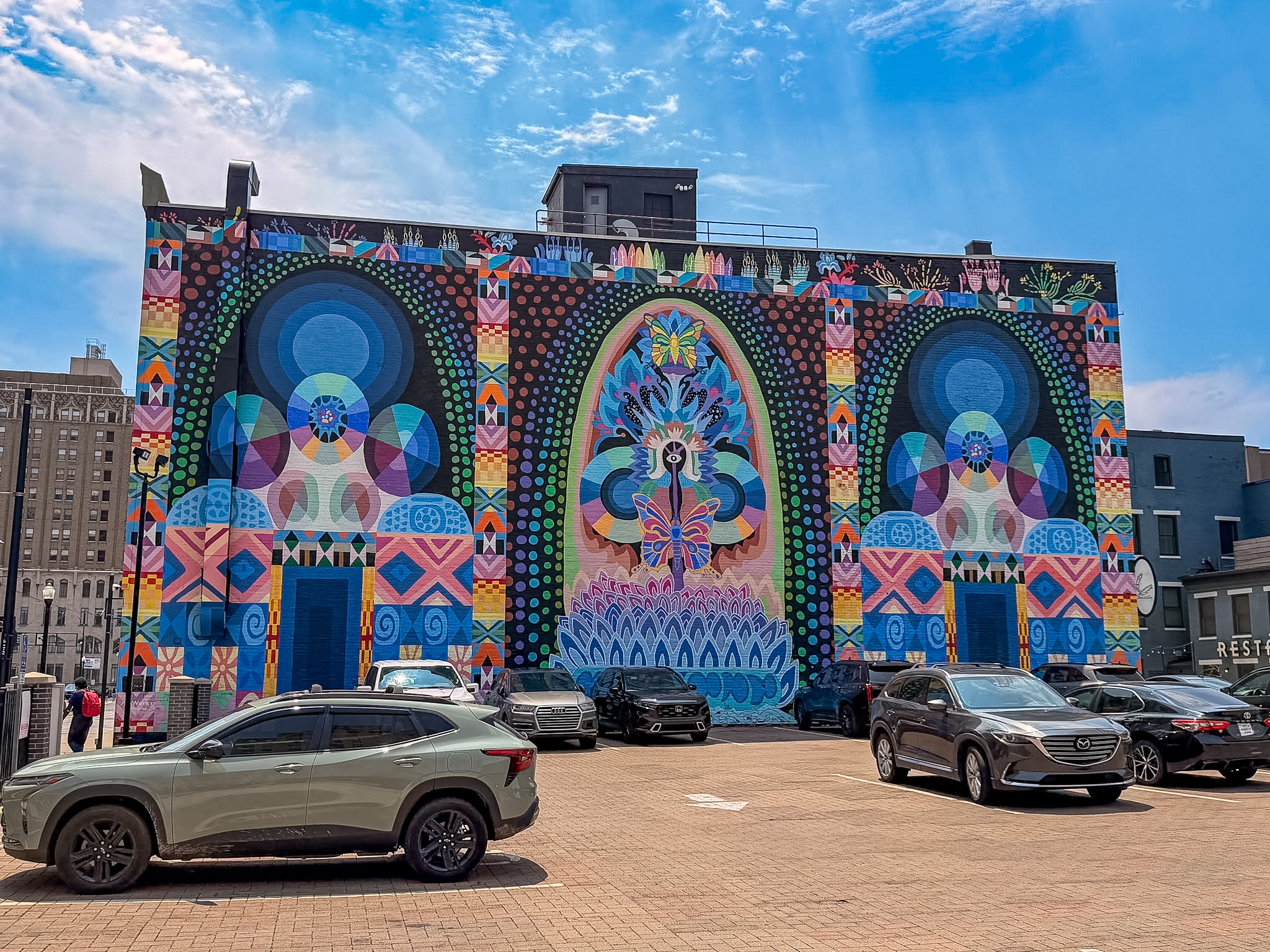 Best Cincinnati Murals including Saya Woolfalk's Visionary Reality Threshold on Walnut Street