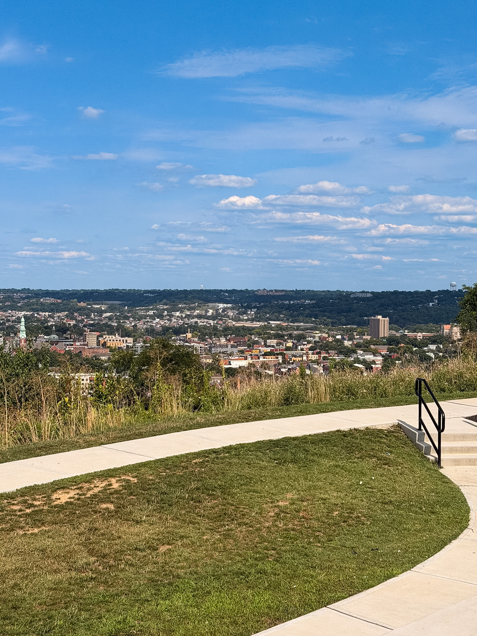 Daytime Cincinnati skyline view from Devou Park Memorial Overlook