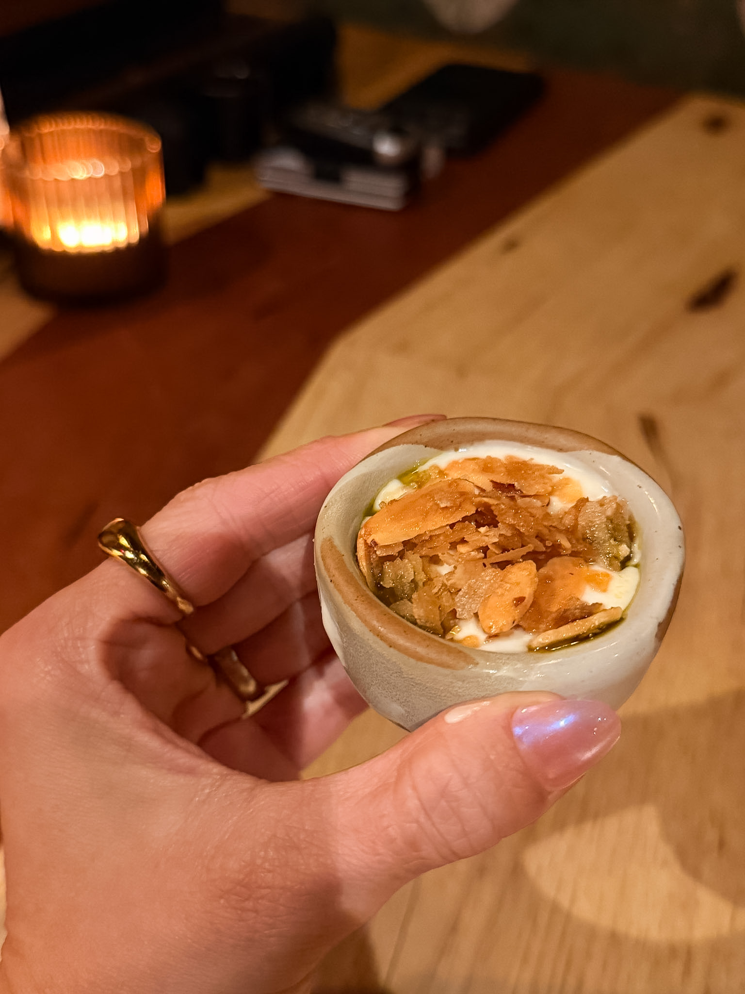 Creative savory course from the Agni Columbus Review