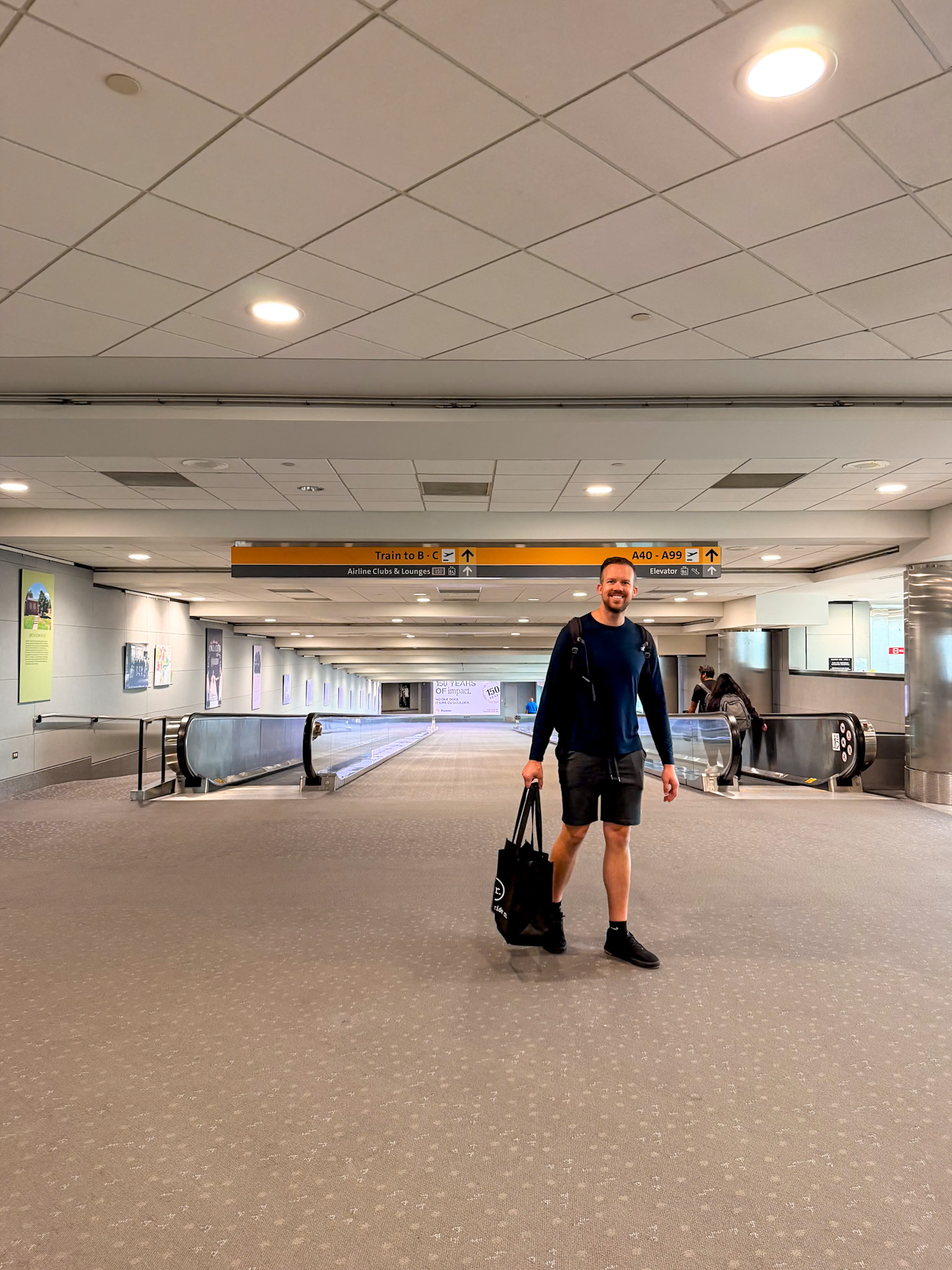 Denver Airport transportation area for rental car and hotel shuttles
