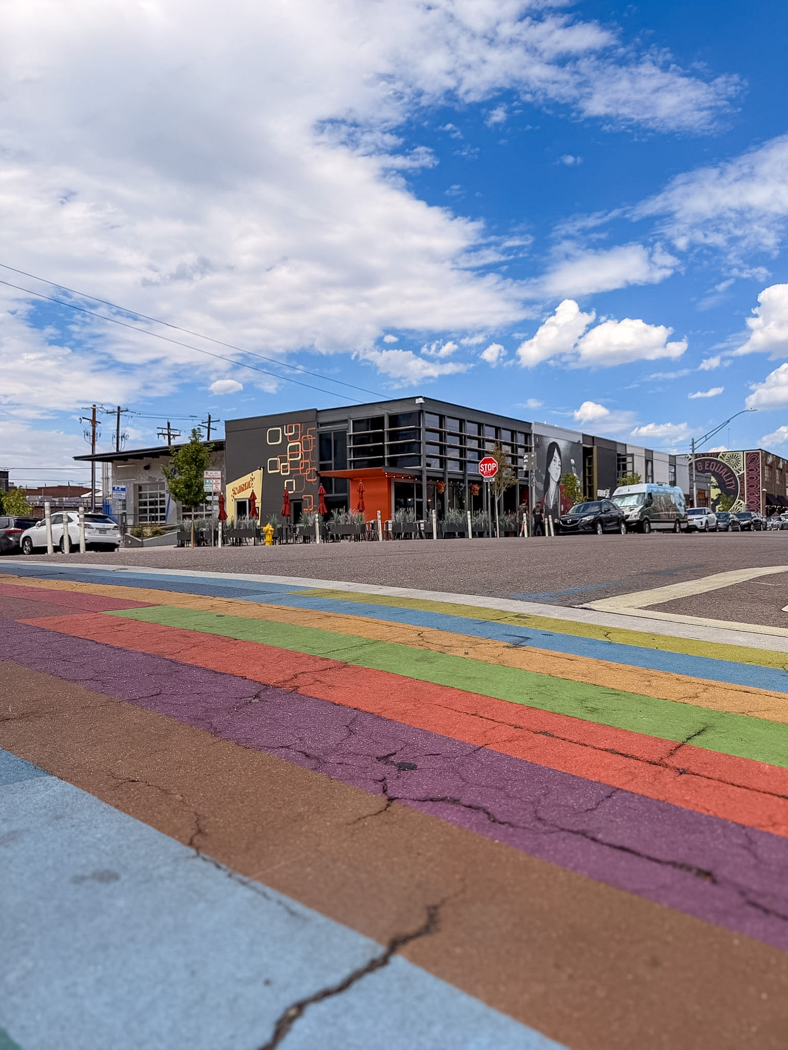 Colorful RiNo Art District mural while walking between things to do in RiNo Denver