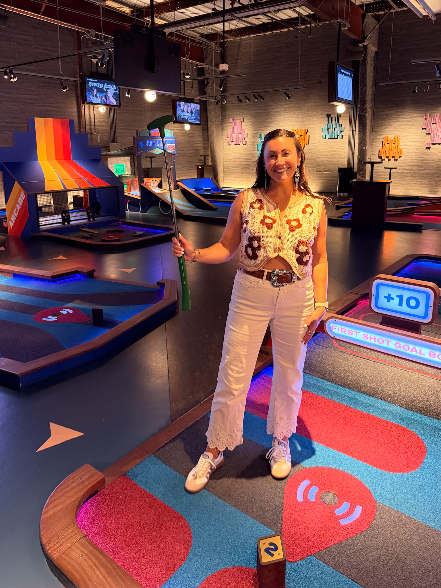 Puttshack mini golf during a weekend in Denver Colorado