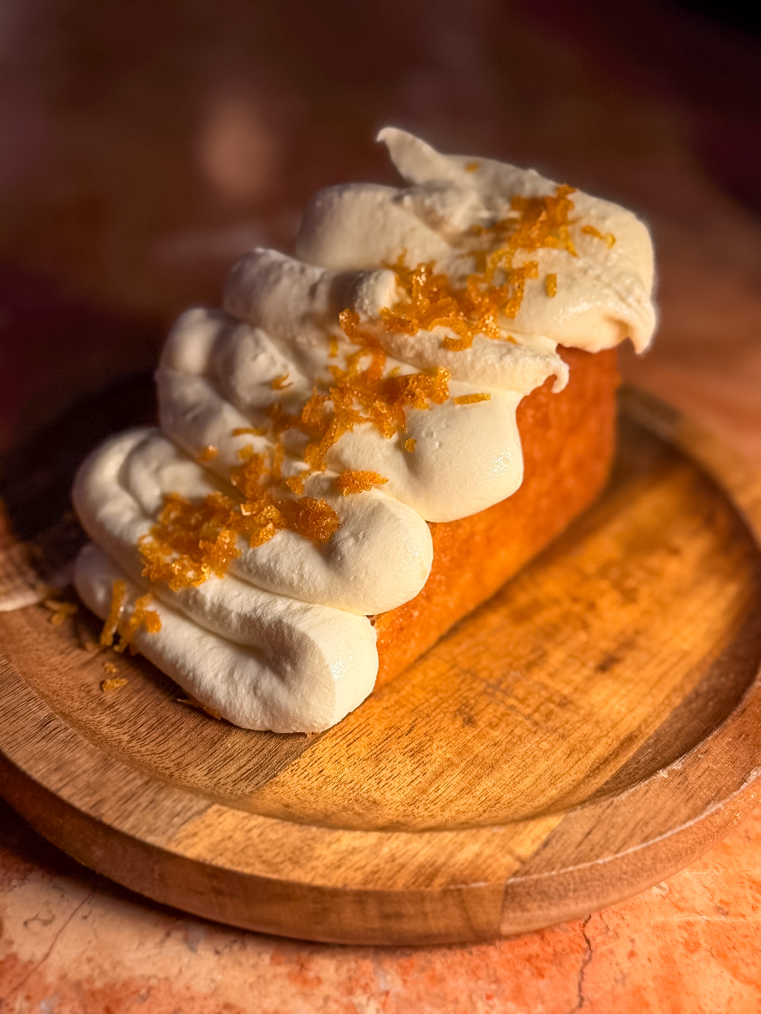Almond cake with crème fraîche frosting at Corsica Denver