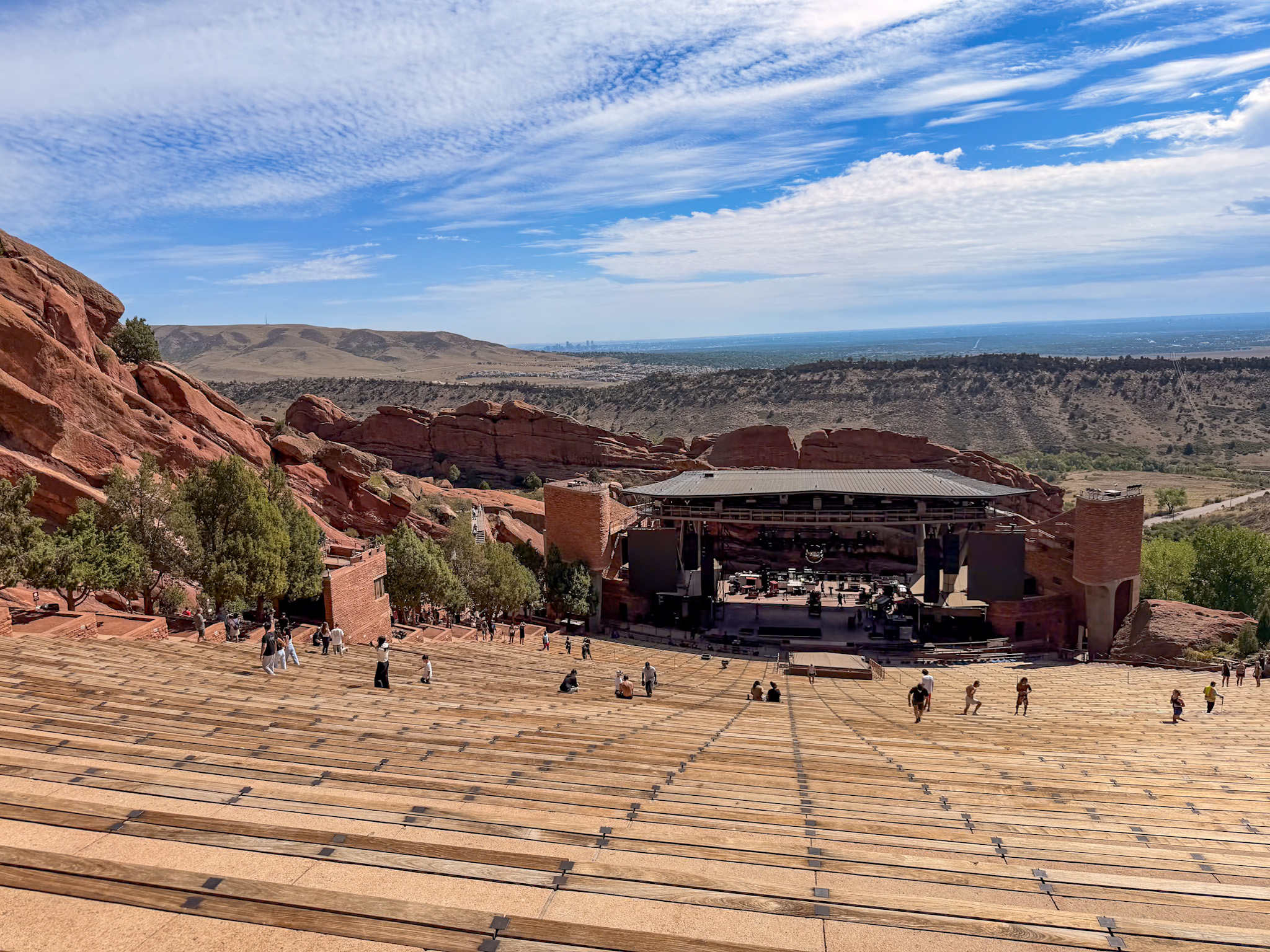 Daytime view inside Red Rocks Amphitheatre near Denver Colorado