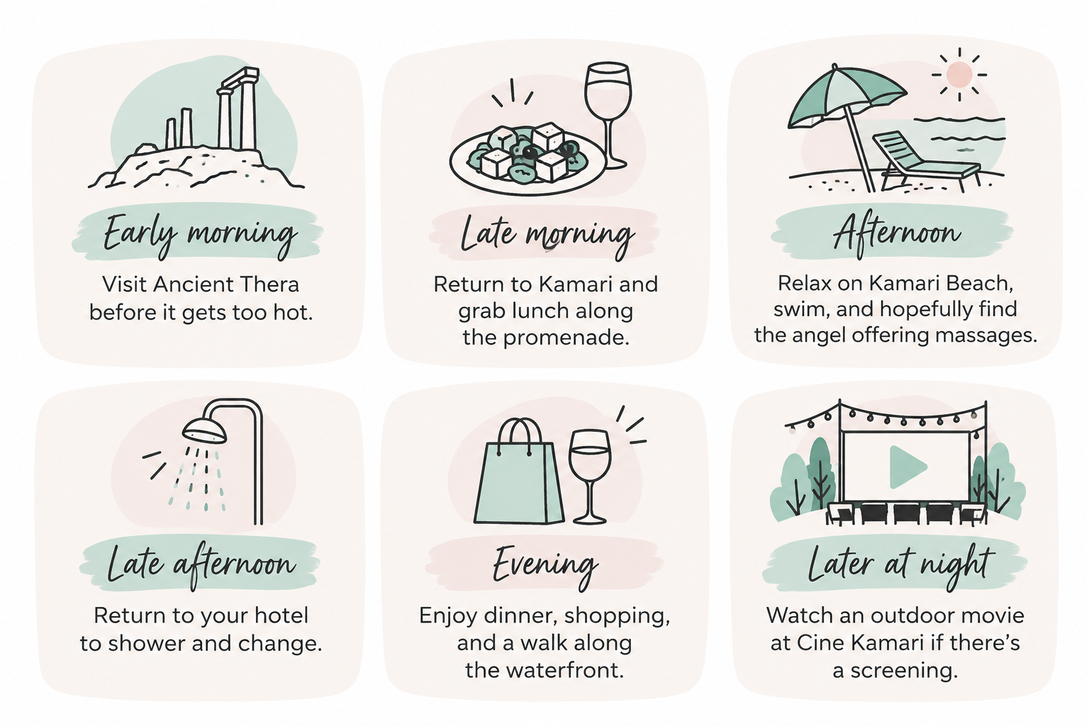 Spend One Day in Kamari Santorini