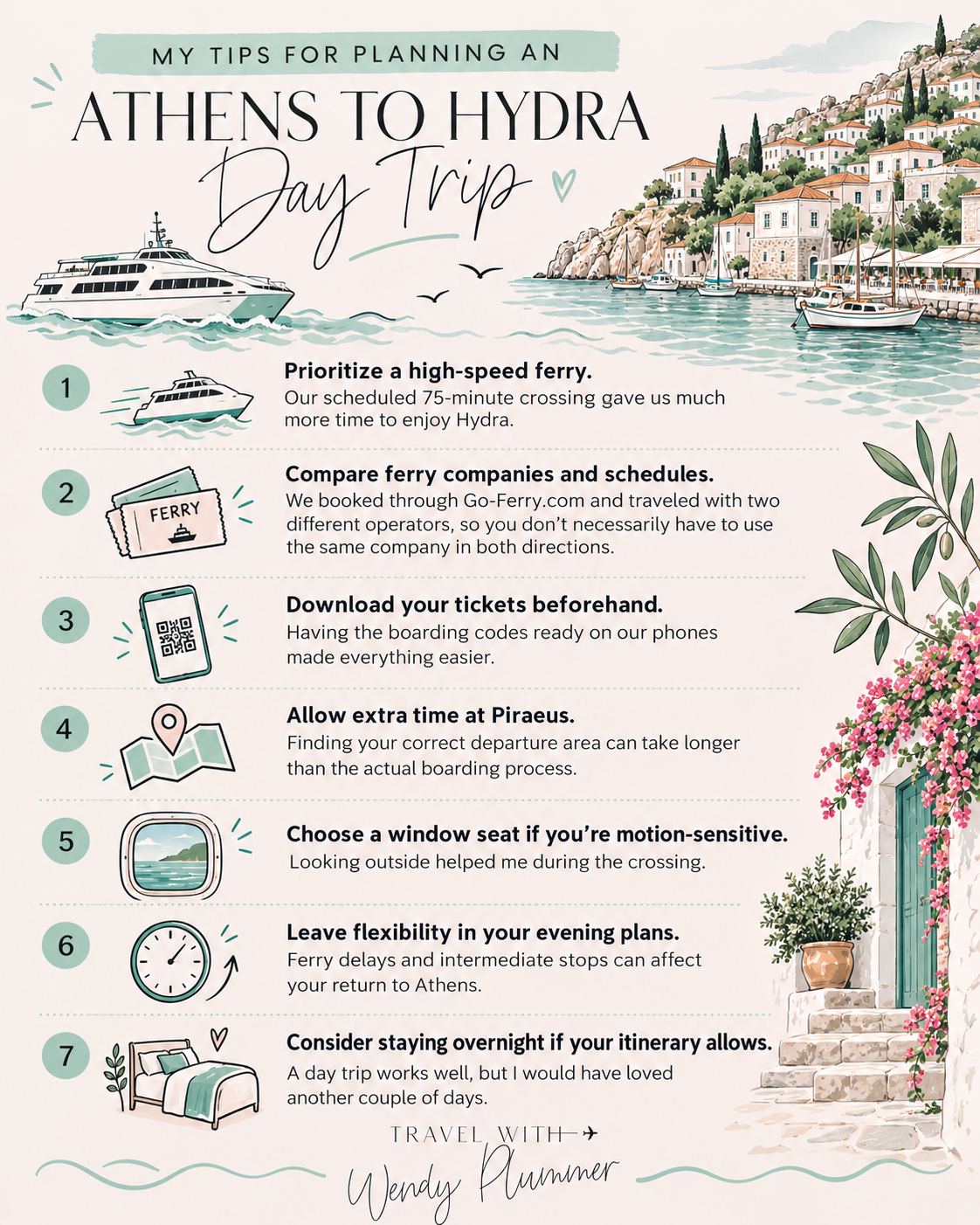 Athens to Hydra day trip ferry day trip tips