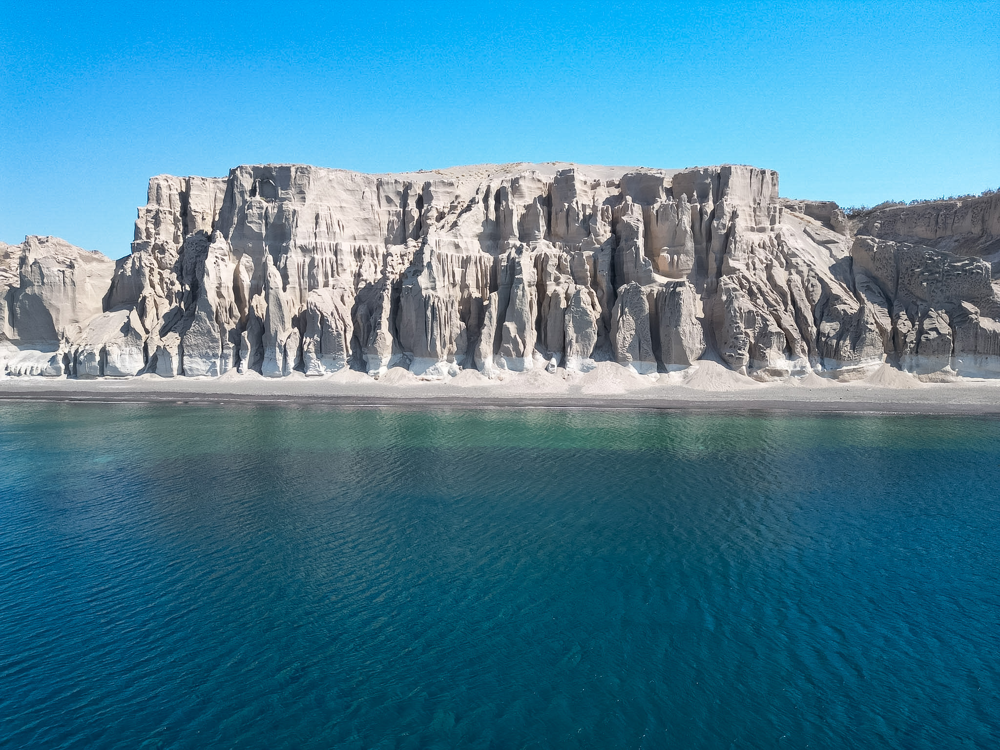 Vlychada Beach on the southern coast where we rented a boat in Santorini