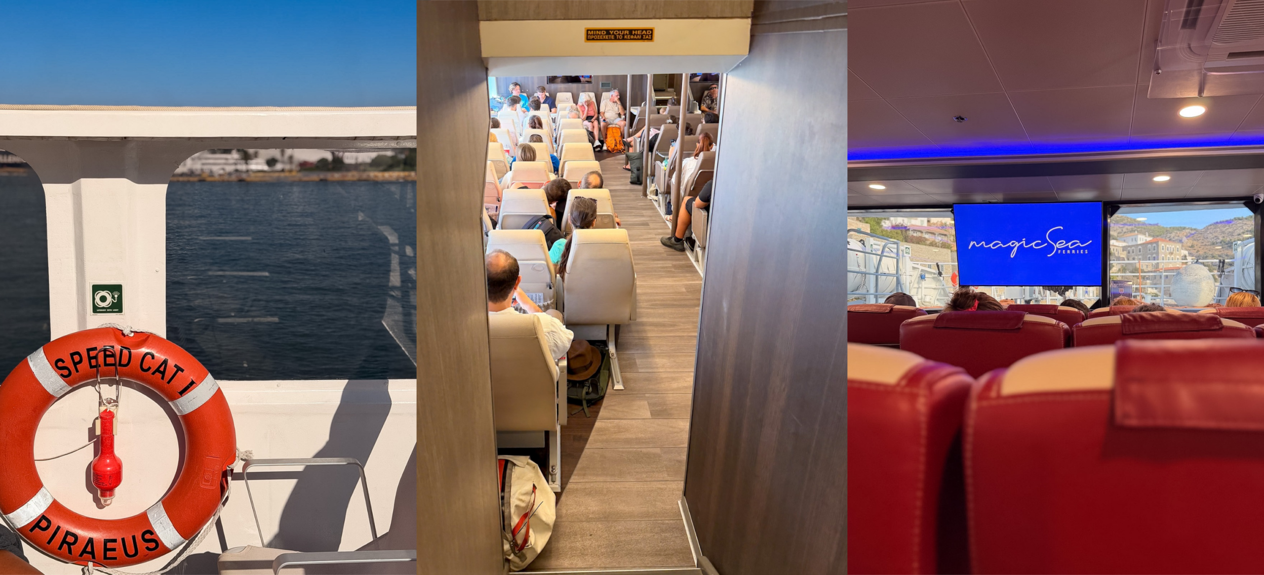 Open outdoor deck on Alpha Lines Speedcat I during our ferry journey