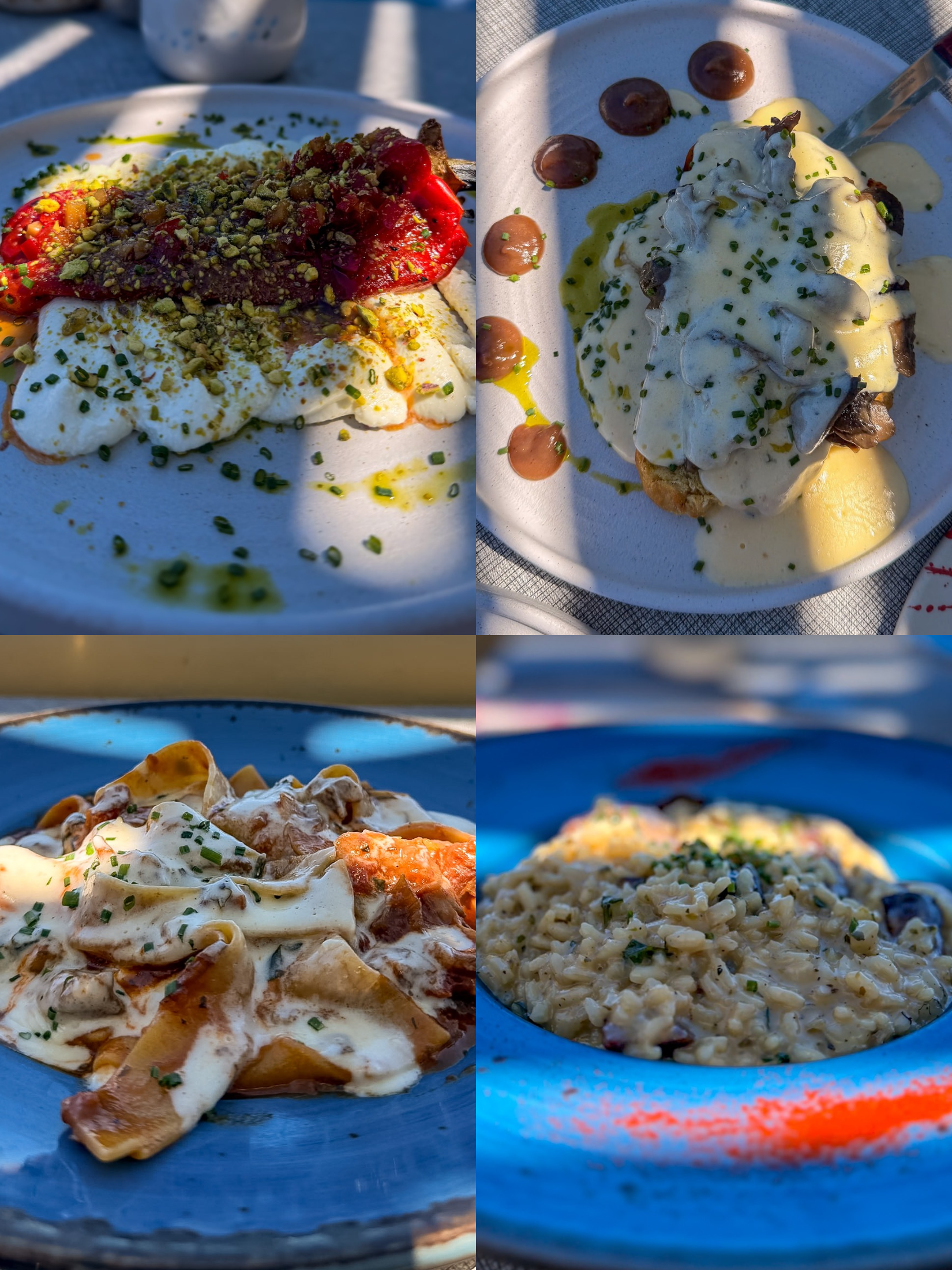 Slow-roasted Florina pepper with feta mousse pepper jam and Aegina pistachios at Roka