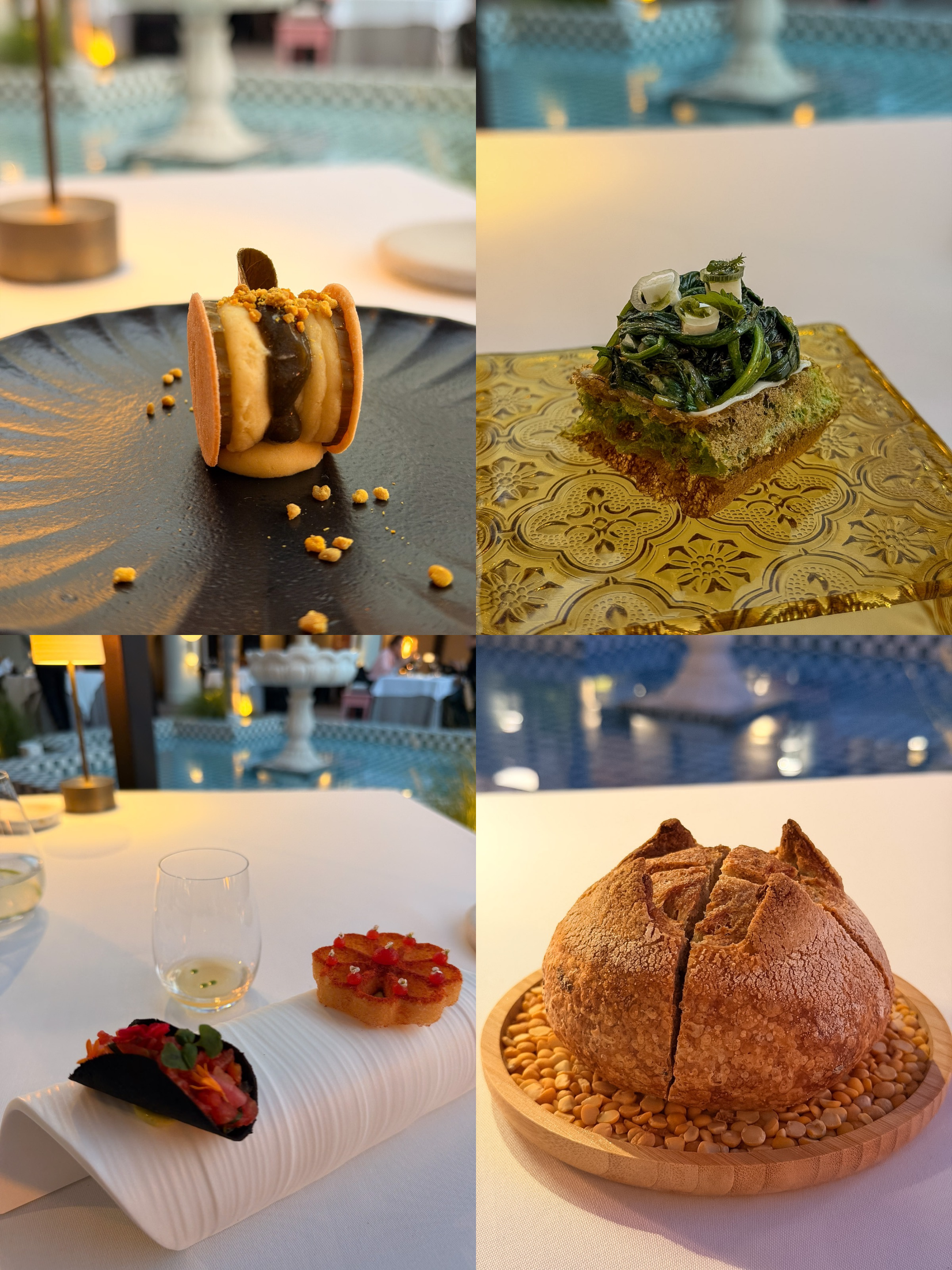 Half Moon tasting menu course served at Selene Santorini